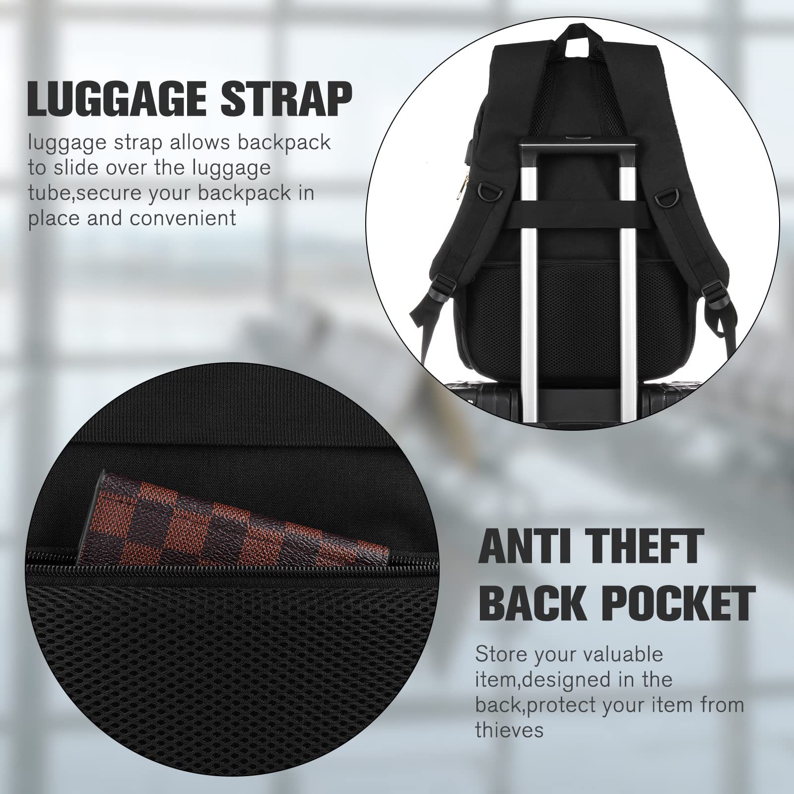 Anti-Theft Water Resistant Laptop Backpack with USB Charging Port - 17.3 Inch Computer Backpack for Men & Women, College School Bookbag, Travel & Business Use - Perfect for Students, Professionals & Daily Commuters
