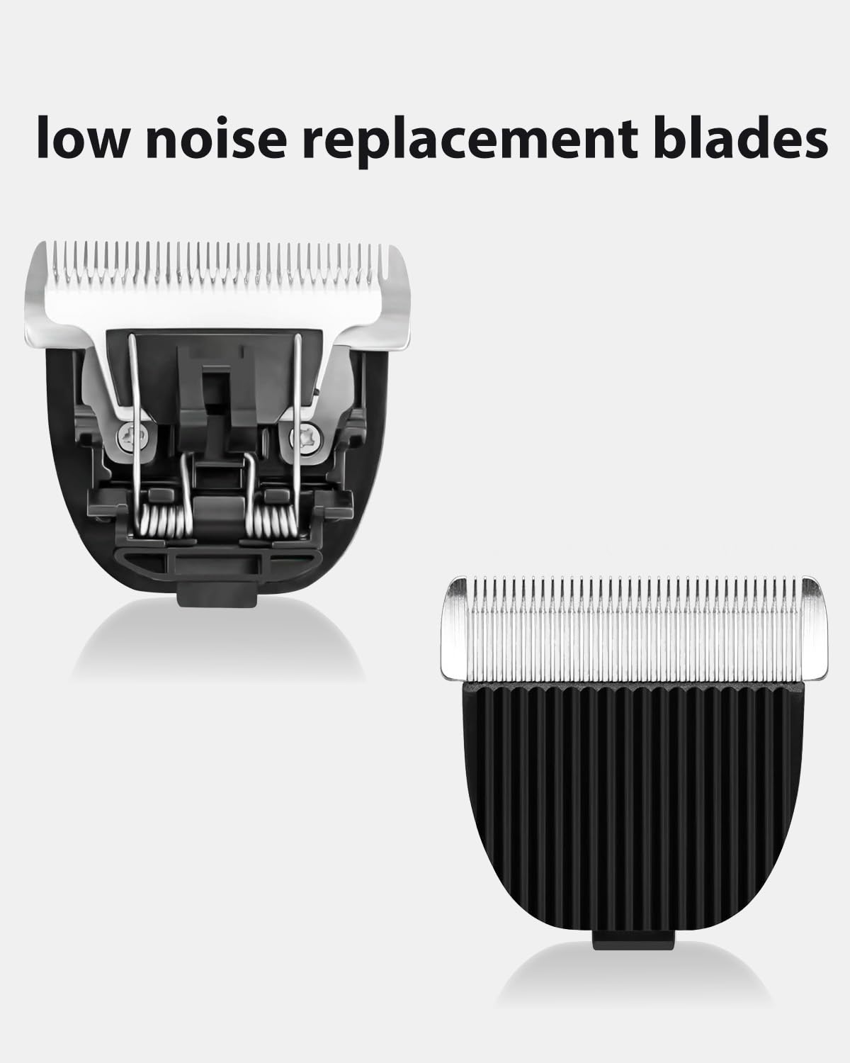 2 Pack Low Noise Pet Grooming Replacement Blades for ONEISALL Dog Clipper Kit - Compatible with ONEISALL Dog Clippers, Includes Cleaning Brush (Black) - Perfect for Professional Grooming & Home Pet Care