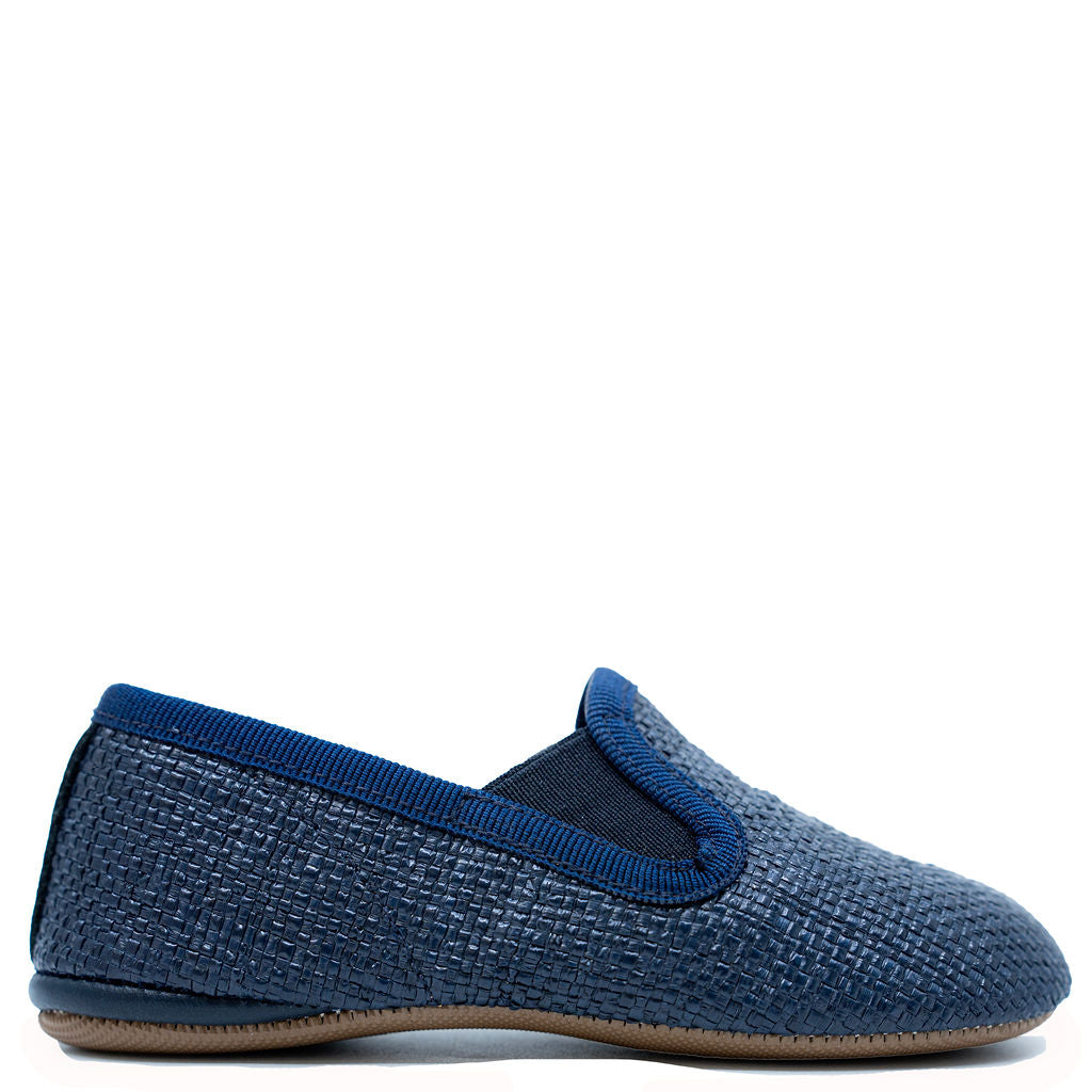 Pepe Navy Wicker Slipper Loafers for Men - Comfortable Handwoven Espadrille Shoes - Perfect for Beach, Poolside, and Summer Casual Wear