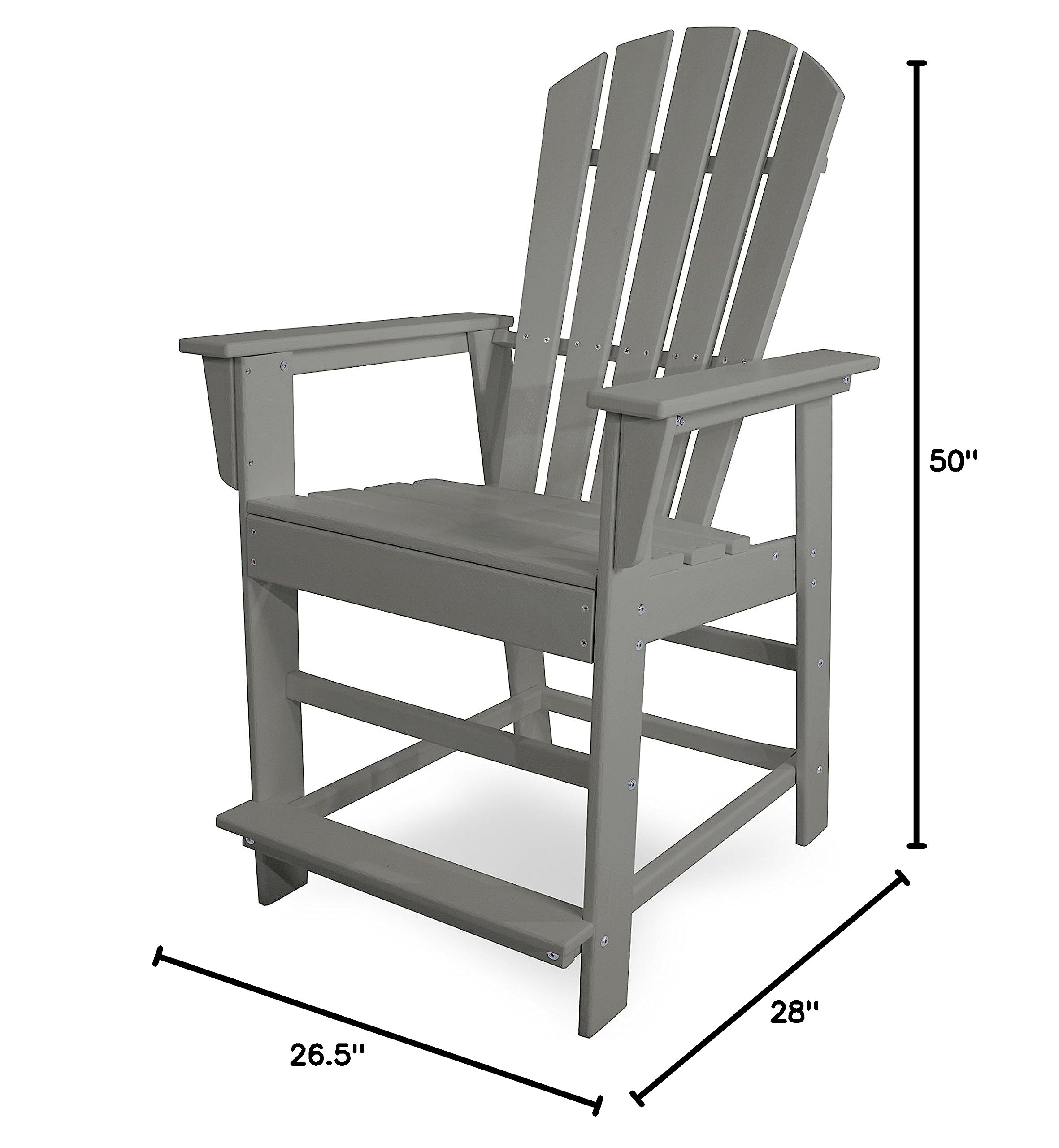 South Beach Counter Height Bar Stool - Slate Grey Modern Kitchen Island Chair for Dining & Entertaining