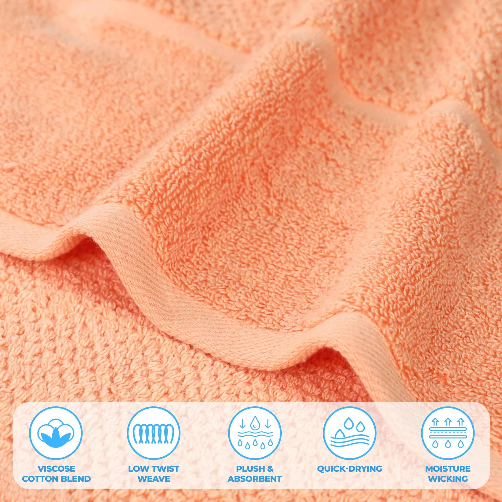 Premium 12-Pack Mile Smart Twist Viscose Cotton Blend Face Towels & Washcloths | Soft, Absorbent & Quick-Drying | Perfect for Spa, Gym, Travel & Daily Skincare Routine