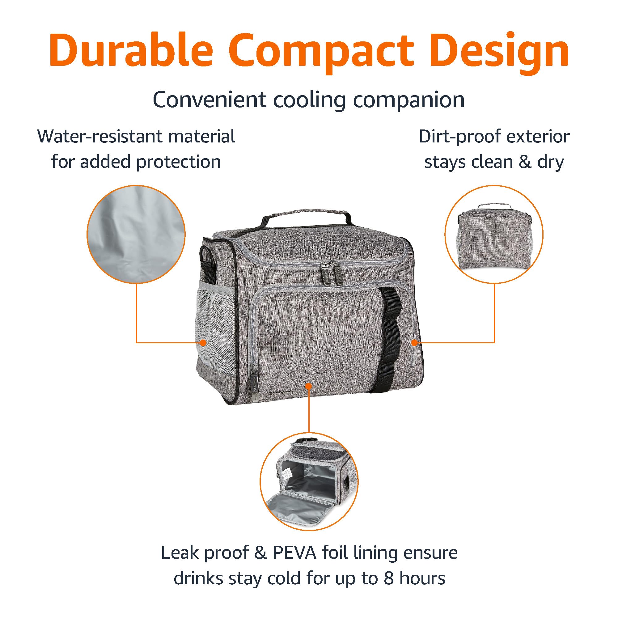 Amazon Basics Soft Insulated Cooler - Lightweight & Leakproof Picnic Cooler Bag for Beach, Camping, Tailgating & Outdoor Adventures