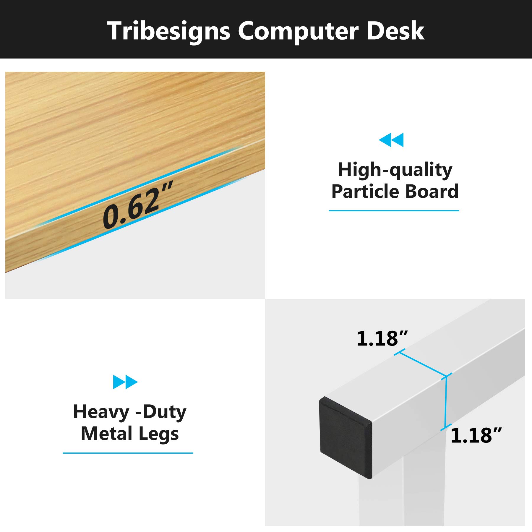 Tribesigns 47 Inch Modern Computer Desk with Hutch and Bookshelf - Light Walnut Home Office Desk for Study, Writing & Work | Perfect for Small Spaces, Remote Work & Student Dorm Rooms