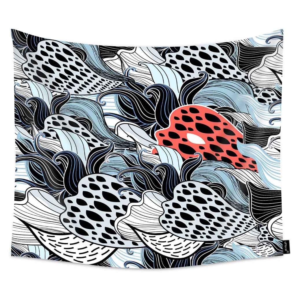 oFloral Aquatic Plants Wall Tapestry - Vibrant Abstract Design with Fantasy Elements | 51x60 Inch Boho Home Decor for Bedroom, Dorm, Living Room | Perfect for Hippie Style, Meditation Spaces & College Student Room Decor