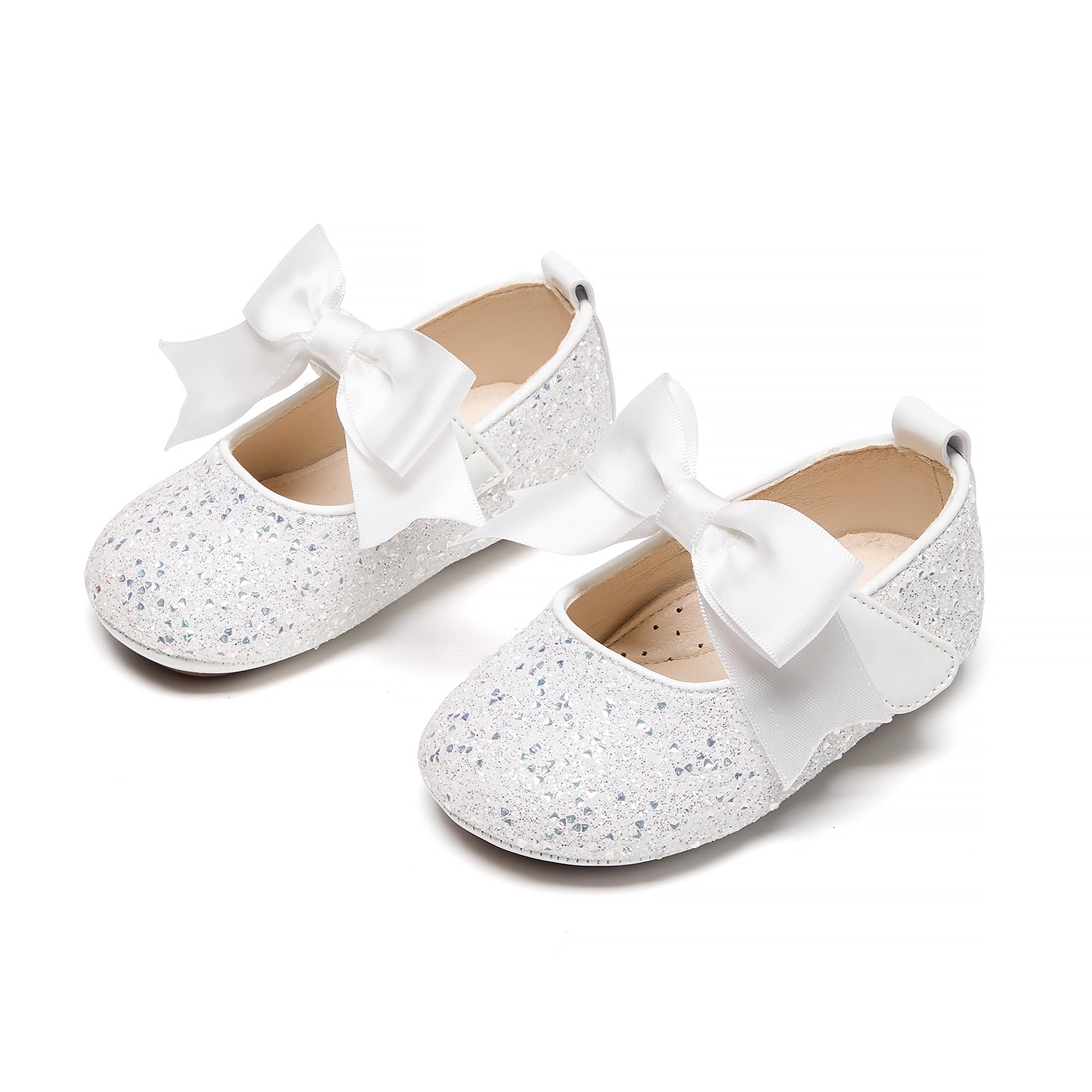 Kiderence Baby Girls Prewalker Mary Jane Flats - Soft Bowknot Princess Dress Shoes for Infants & Toddlers | Perfect for First Steps, Special Occasions & Photo Shoots