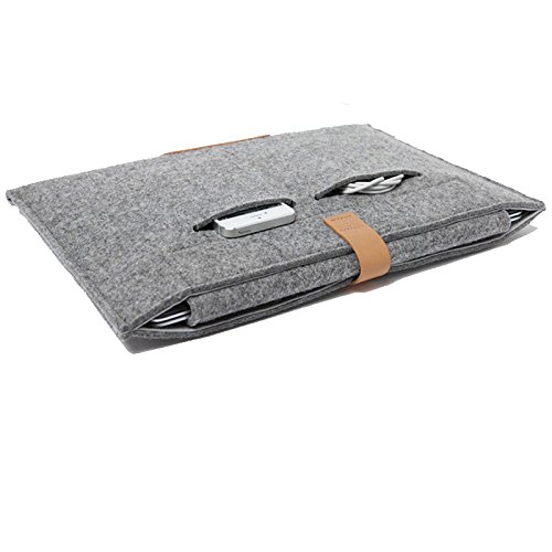 Premium Wool Felt Laptop Sleeve for MacBook Air/Pro - Protective Handle Carrying Case with Inner Padding | Perfect for School, Office & Travel Accessories