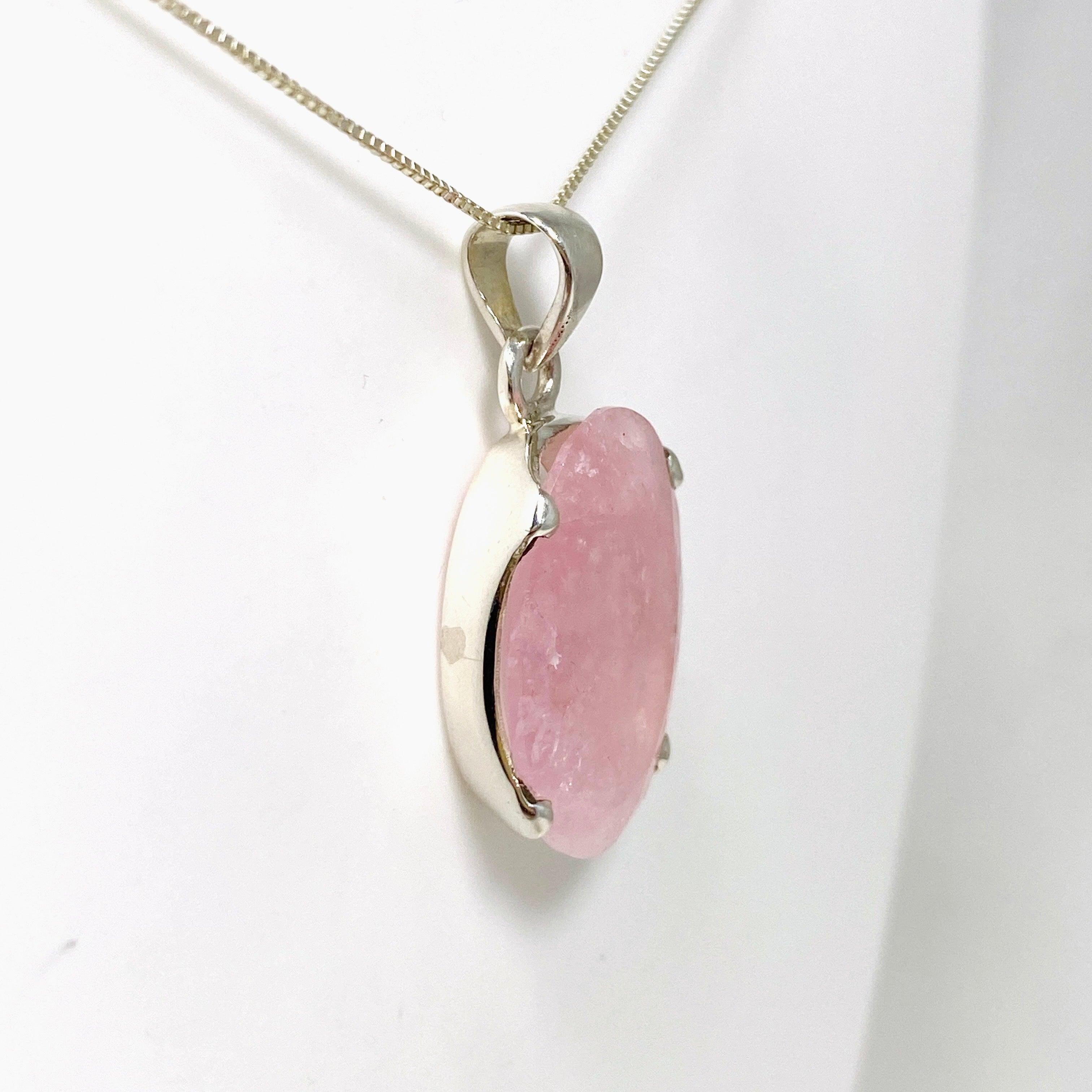 Morganite Faceted Oval Pendant Necklace PPGJ685 - Elegant Jewelry Gift for Women, Perfect for Weddings, Anniversaries & Special Occasions