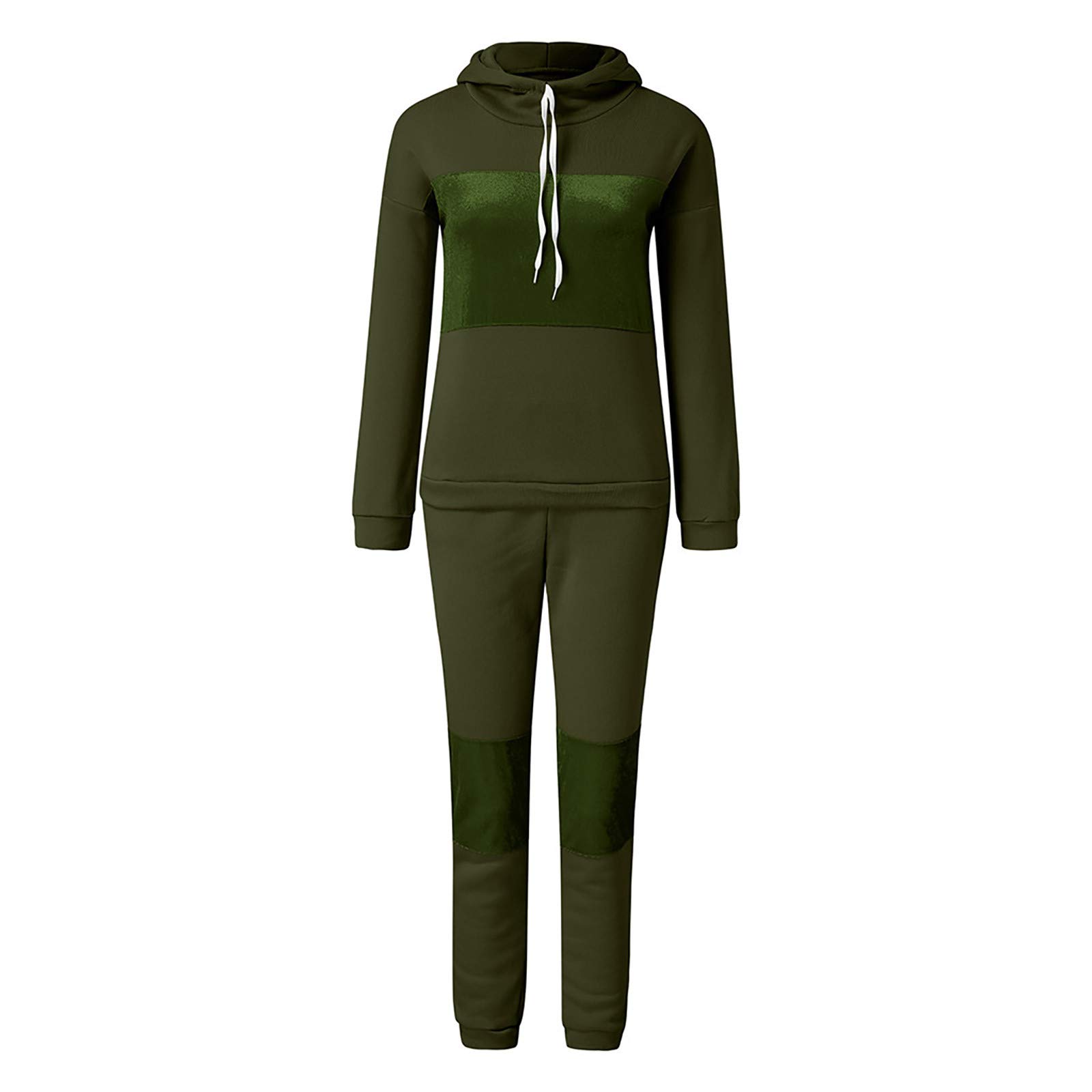 ABABC Women's Jogger Outfit - Long Sleeve Patchwork Hoodie & Sweatpants Set | Winter Workout Clothes | Perfect for Gym, Running, Yoga & Casual Wear