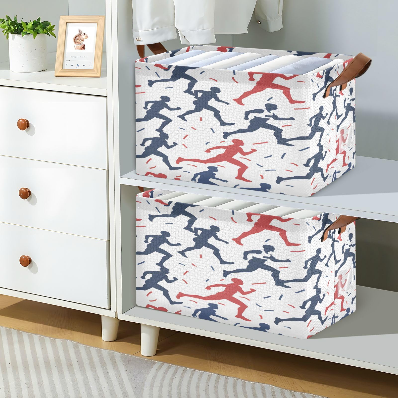 Bolaz Large Storage Baskets with Handles - 2 Pack Collapsible Organizer Bins for Shelves, Closet & Home Organization | Perfect for Bedroom, Bathroom & Laundry Room Storage