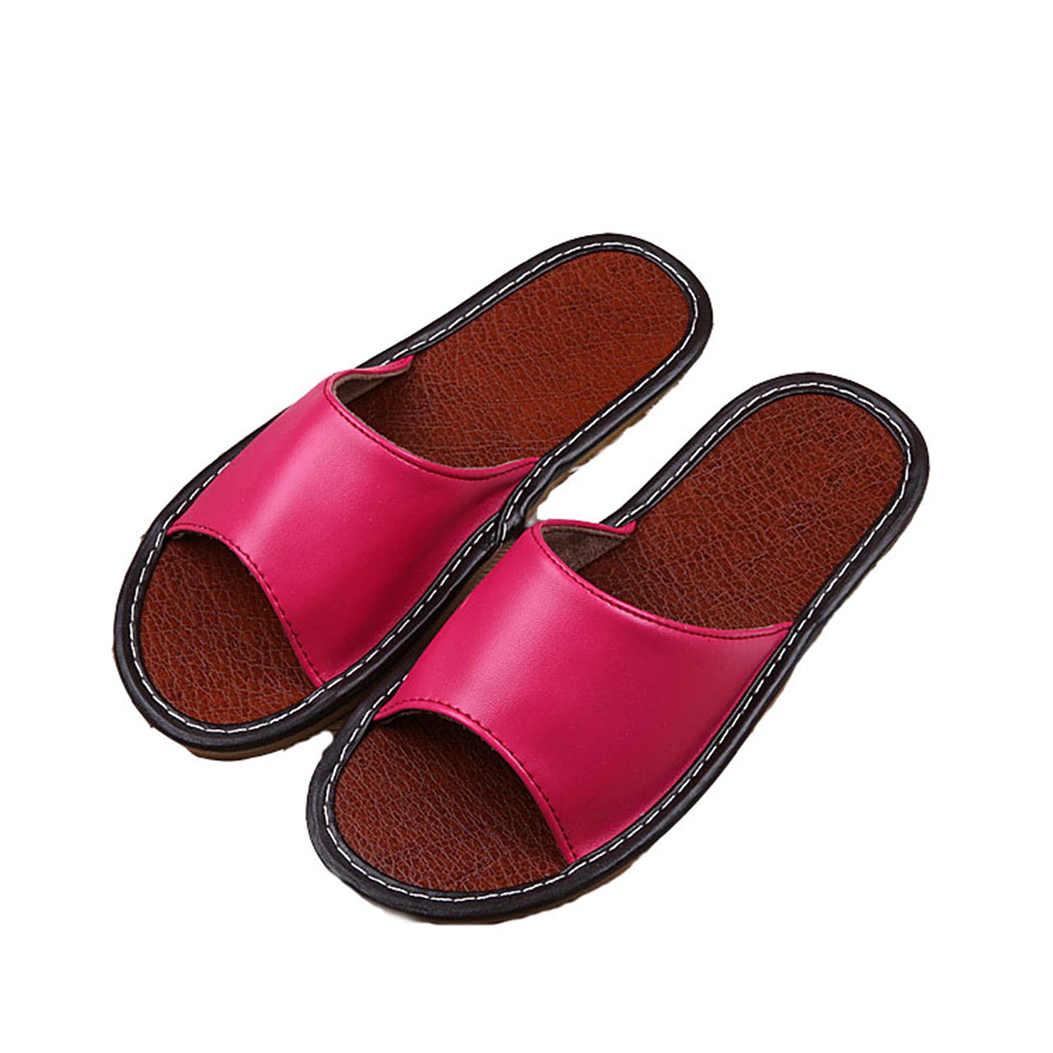 Women's Summer Leather Sandals & Slippers - Non-Slip Bathroom, Home, Pool, and Couple Floor Slippers for Comfortable Indoor/Outdoor Wear