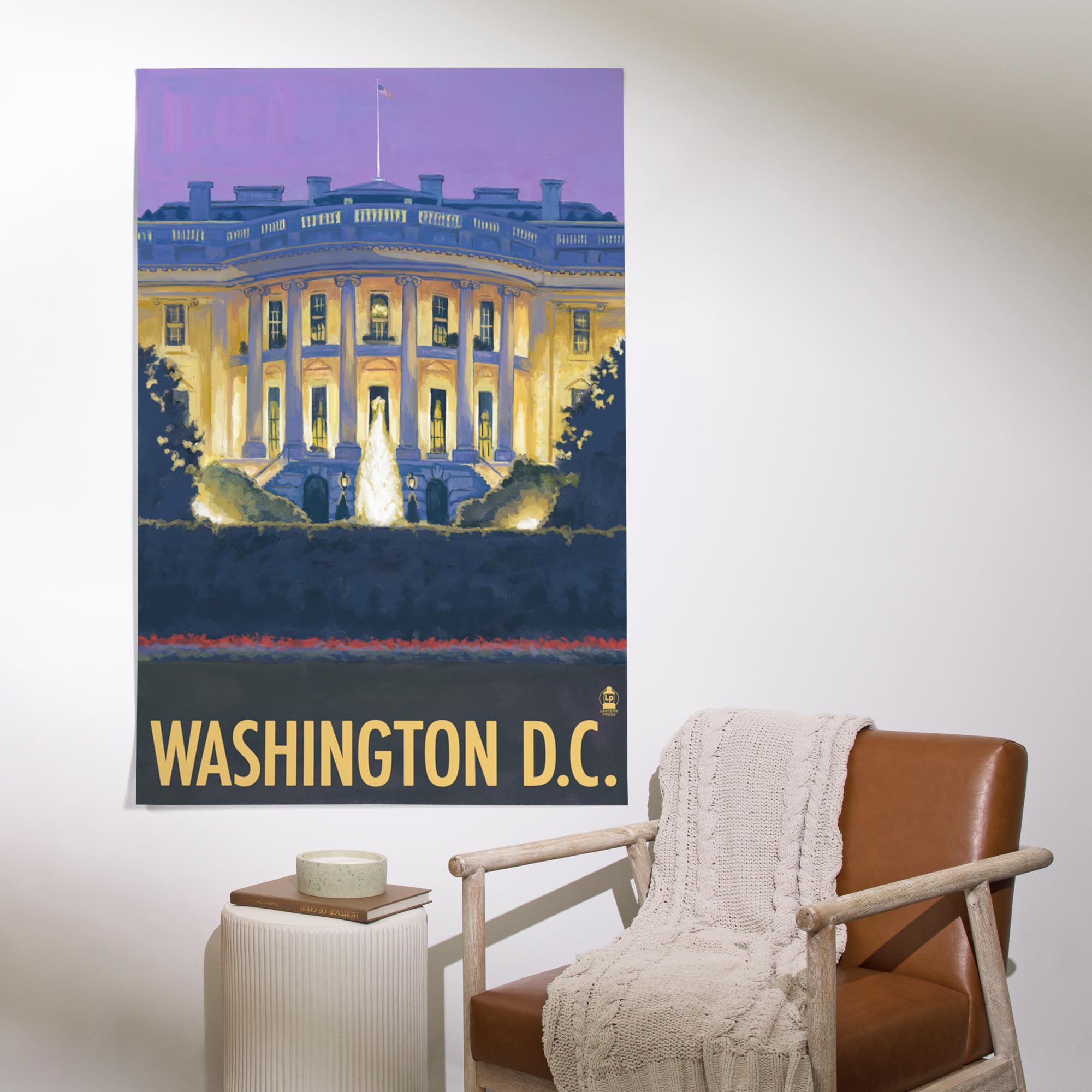 Lantern Press 36x54 Inch Giclee Art Print - Premium Washington DC White House Wall Decor - Perfect for Living Room, Office & Home Decoration