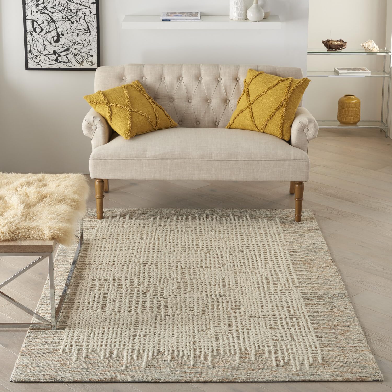 Nourison Vail Rustic Beige/Multi 5'3