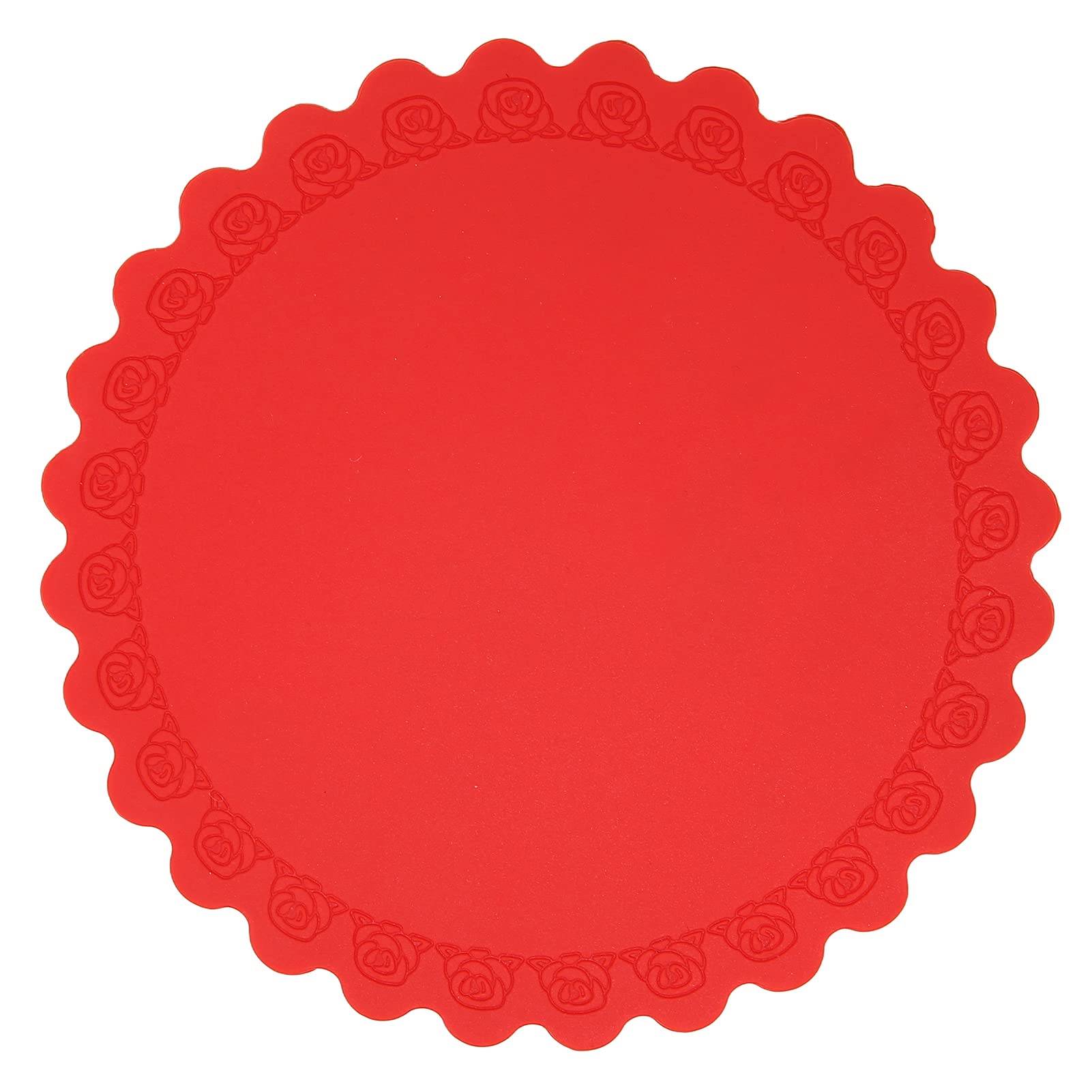 Heat Resistant Silicone Trivet Mats - Flexible Insulated Pads for Wax Melters, Air Fryers, Toaster Ovens & Coffee Makers - Cute Round Kitchen Accessories for Home Decor & Hot Surface Protection (Red) - Perfect for Dining Tables, Countertops & Crafting Stations