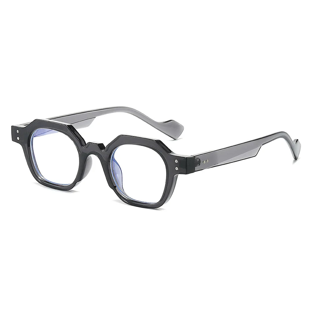 CCspace Unisex Full Rim Flat Top Polygon Polycarbonate Reading Glasses R57193 - Trendy Geometric Frame for Men & Women - Perfect for Reading, Office Work, and Computer Use