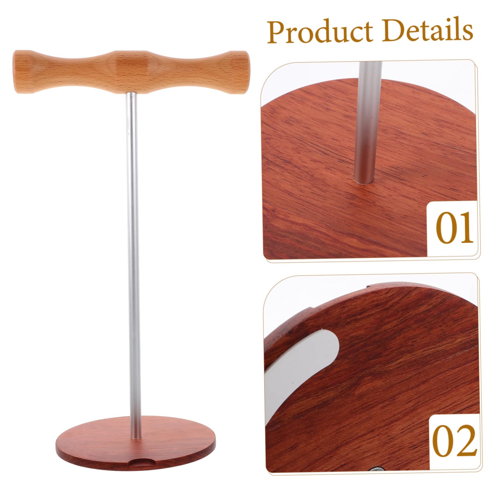 Premium Wooden Headphone Stand with Metal Rod - Elegant Display Holder for Headphones & Earphones - Perfect for Home, Office & Gaming Setup
