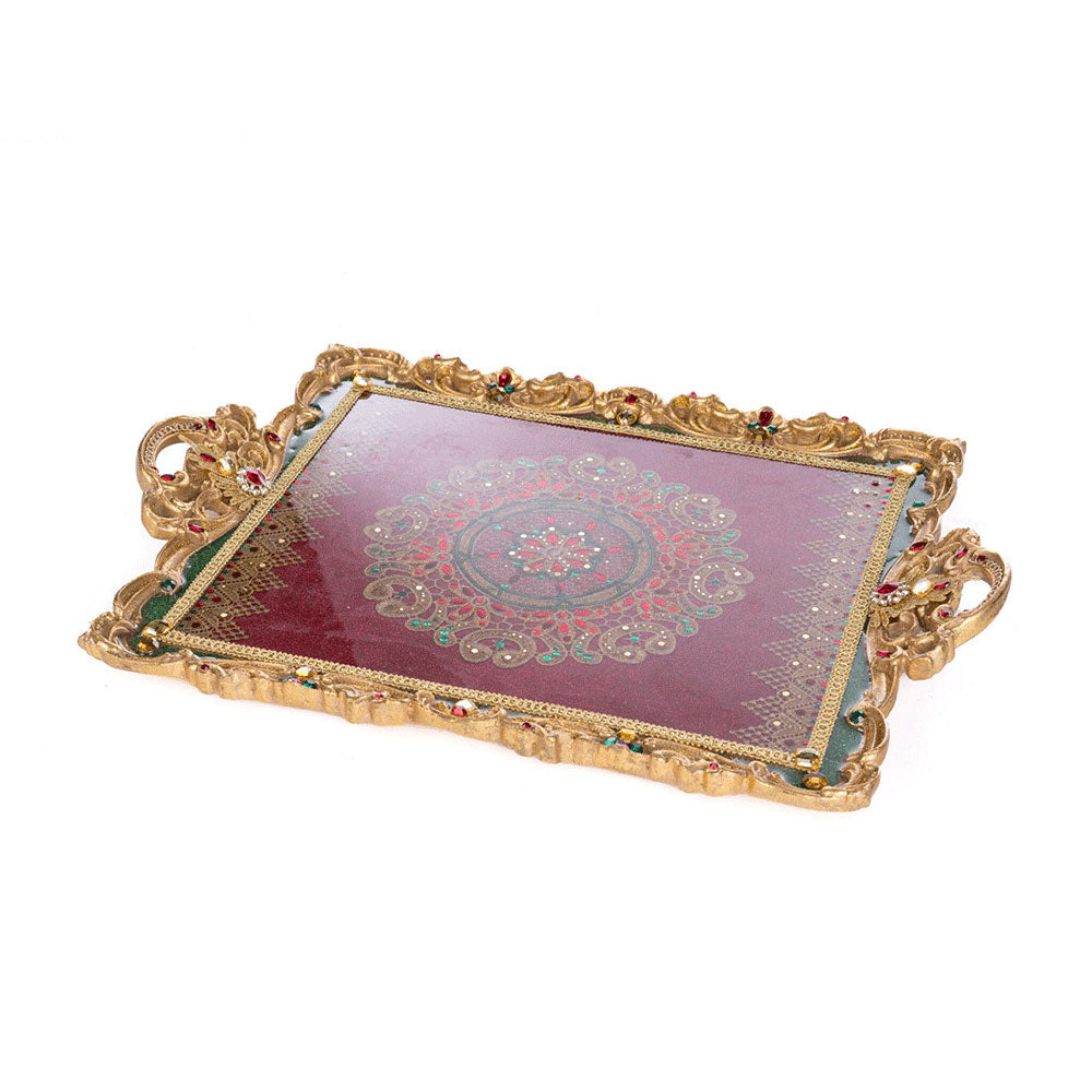 Christmas Castle Serving Tray - Holiday Party Decor & Festive Dining Accessory - Perfect for Christmas Celebrations, Holiday Entertaining & Home Decor