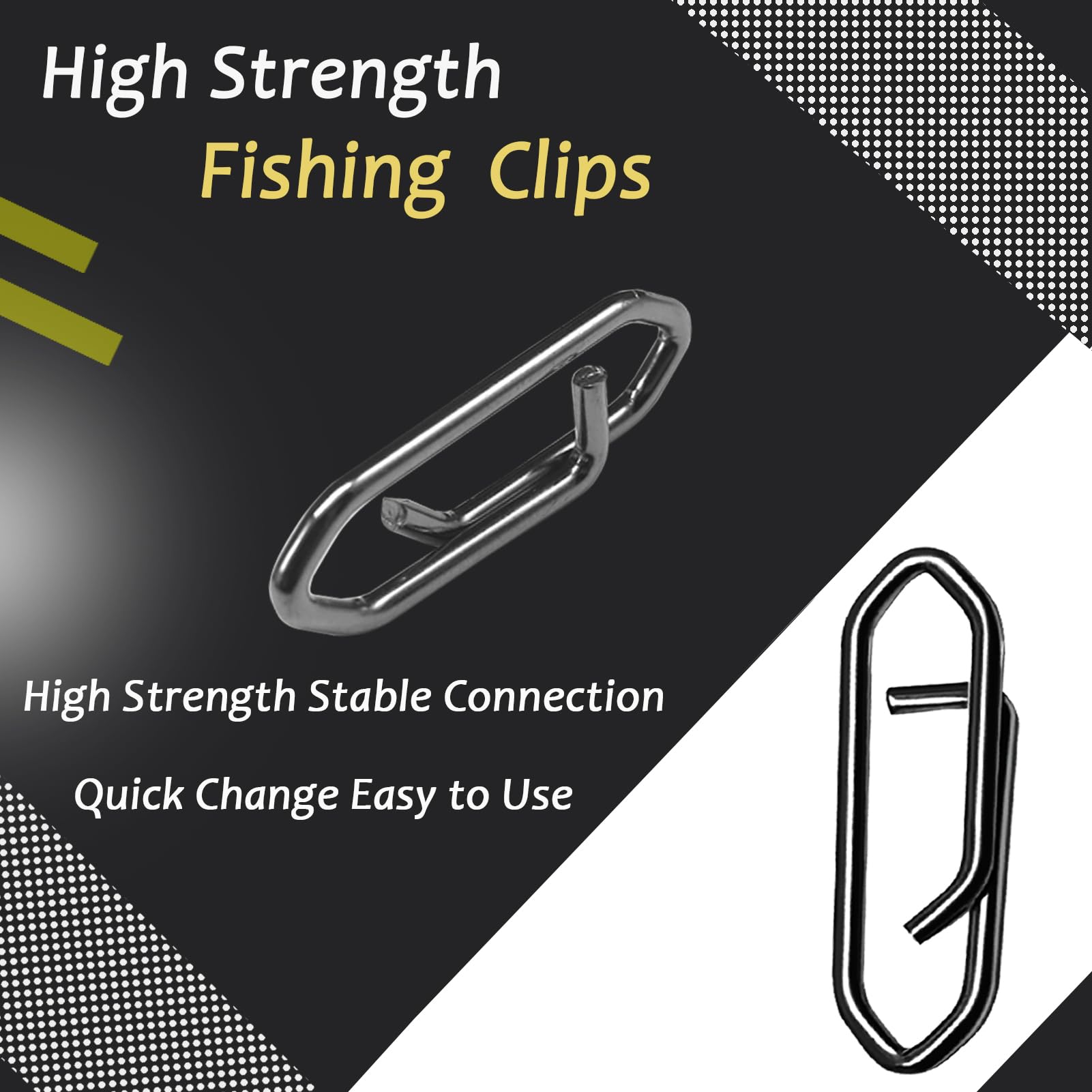 Atibin High Strength Fishing Swivel Clips - Black Nickel Rolling Barrel Swivels for Freshwater & Saltwater Fishing - Quick Change Snap Connectors for Lures, Rigs & Tackle - Ideal for Bass, Trout & Saltwater Game Fish