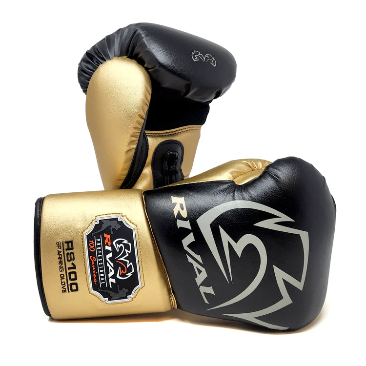 RIVAL RS100 Professional Sparring Gloves for Boxing, MMA & Training – Premium Leather, Wrist Support & Shock Absorption – Perfect for Fighters, Gyms & Home Workouts
