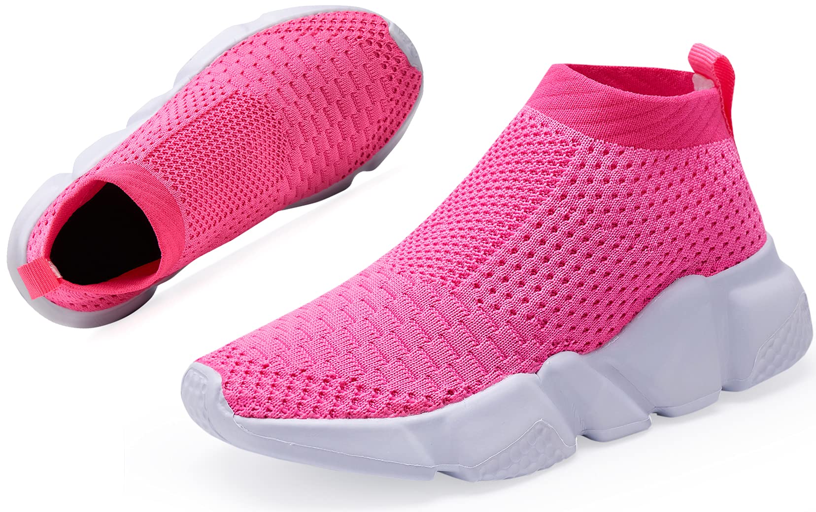 Santiro Boys & Girls Breathable Knit Slip-On Socks Shoes - Lightweight Comfortable Sneakers for Kids Indoor & Outdoor Play, School, Sports
