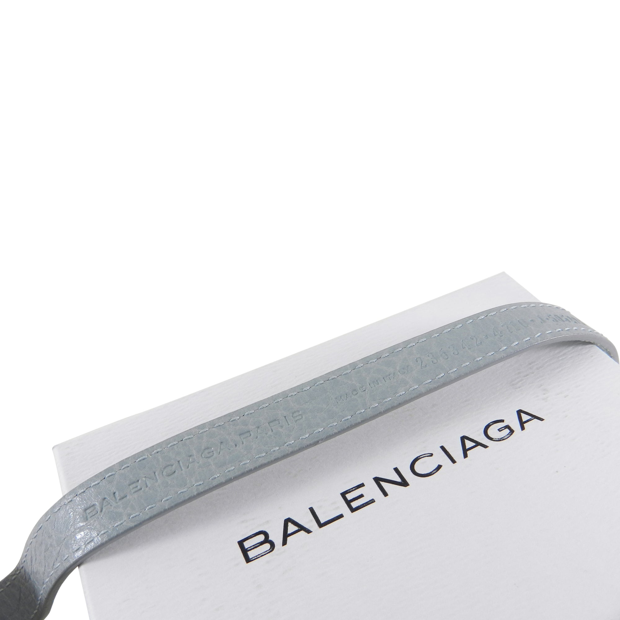 Balenciaga Light Ice Blue Giant Stud Triple Wrap Leather Bracelet for Women - Luxury Fashion Accessory for Parties, Gifts & Everyday Wear