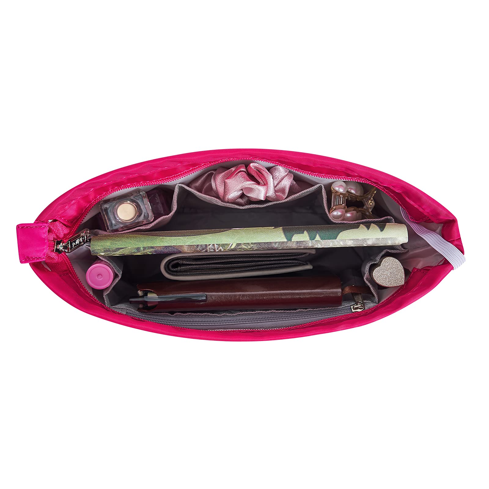Premium Nylon Purse Organizer Insert - Tote Handbag Organizer with 13 Pockets & Zipper - 5 Sizes for Women - Perfect for Travel, Work & Daily Use