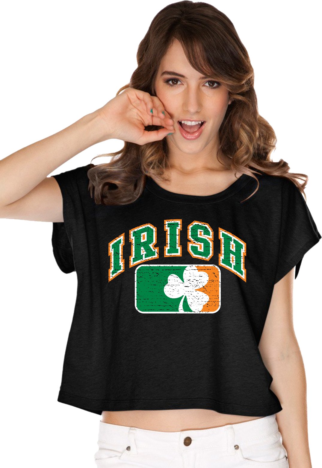 St. Patrick's Day Distressed Irish Shamrock Women's Boxy Tee - Cool Graphic Shirts for Women | Perfect for Irish Pub Crawls & Festive Celebrations
