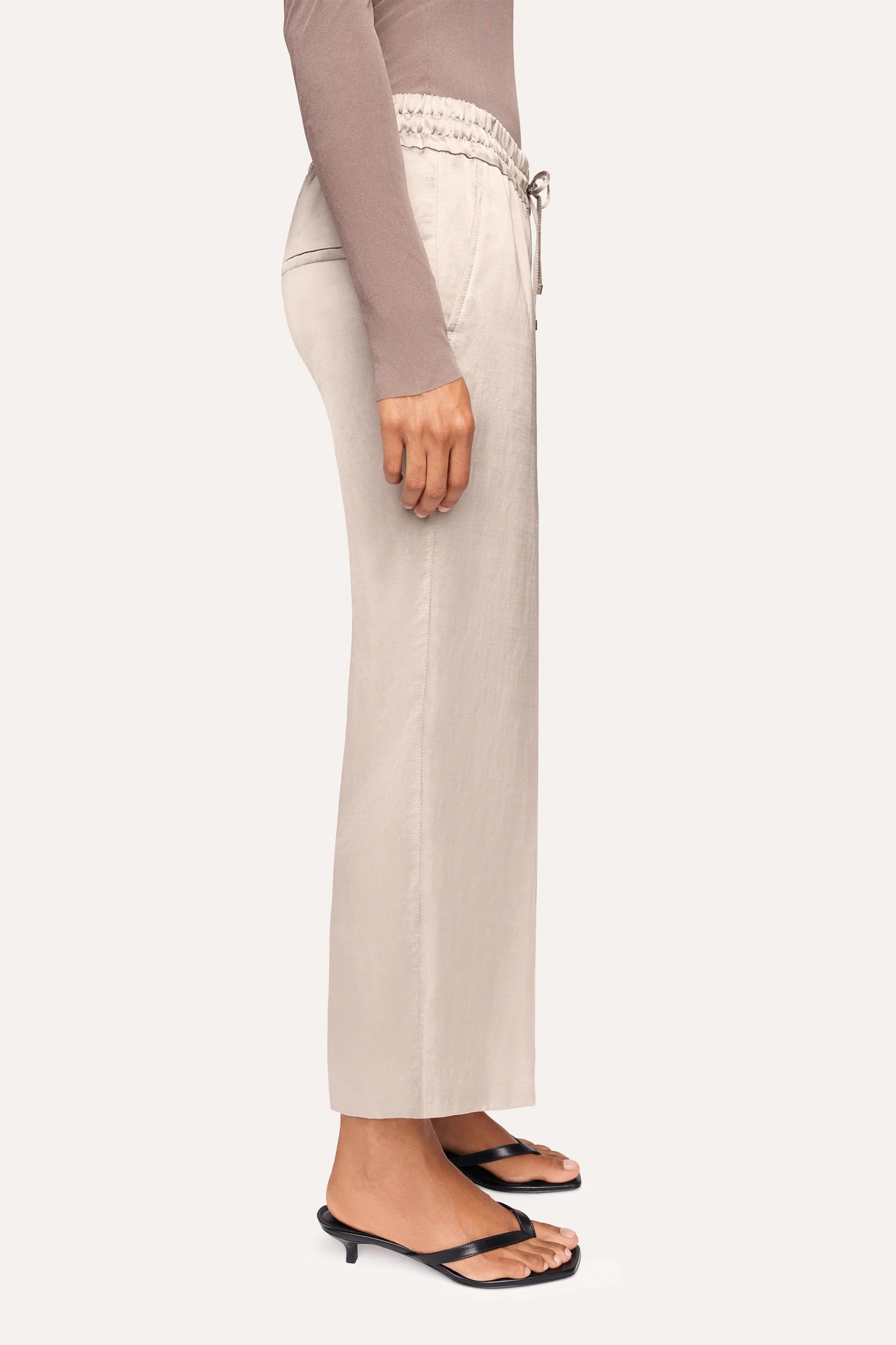 Clara Wide Leg Cropped Trousers for Women - Iron Grey High Waist Casual Pants | Perfect for Office, Travel & Everyday Wear