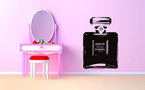 Elegant Perfume Bottle Wall Sticker - Beauty Salon & Girls Room Decor, Makeup Dress Closet Vinyl Mural Decal Art SA3870 | Perfect for Bedroom, Bathroom & Salon Wall Decoration