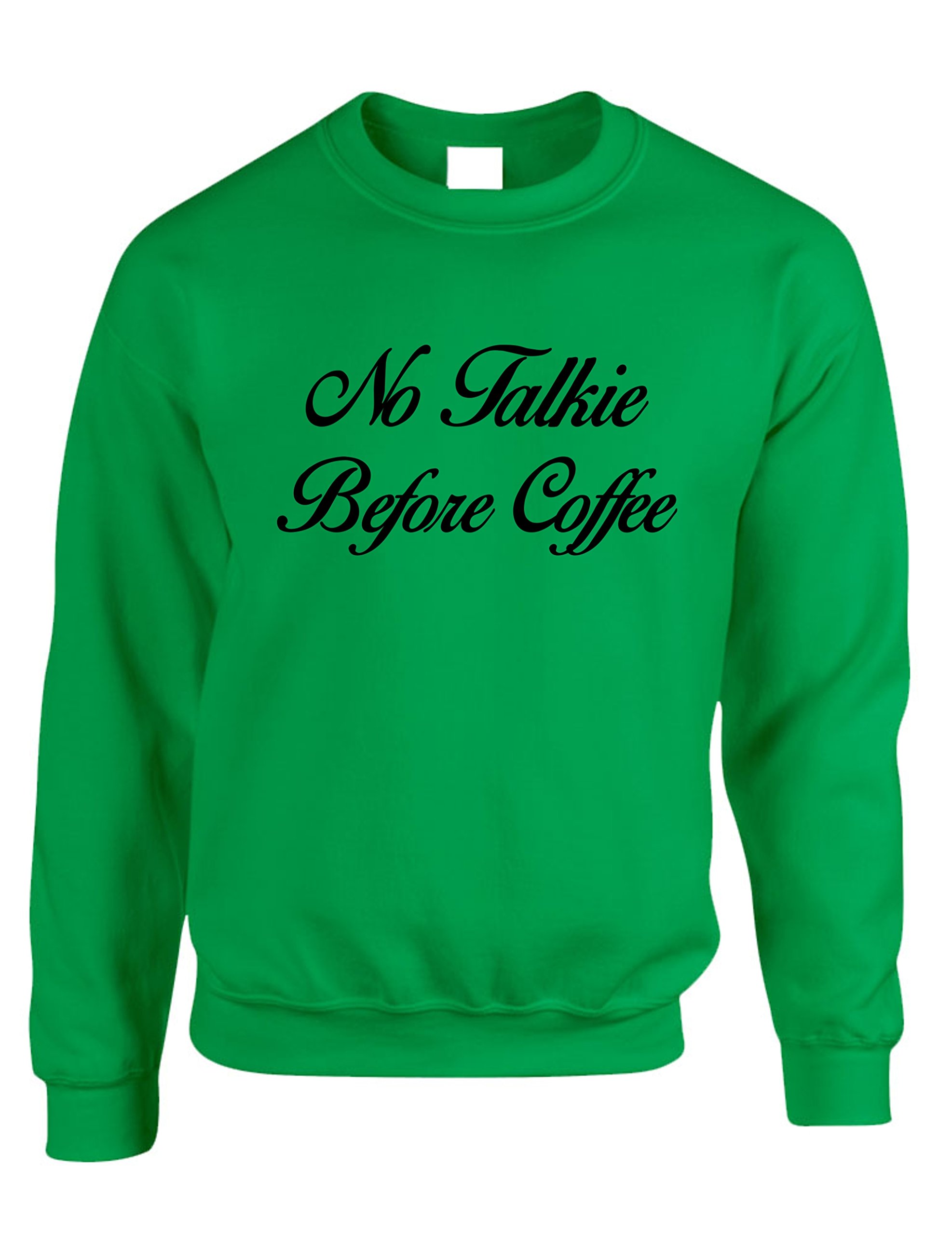 ALLNTRENDS Women's Funny Coffee Lover Crewneck Sweatshirt - No Talkie Before Coffee Graphic Pullover for Casual Wear & Gifts