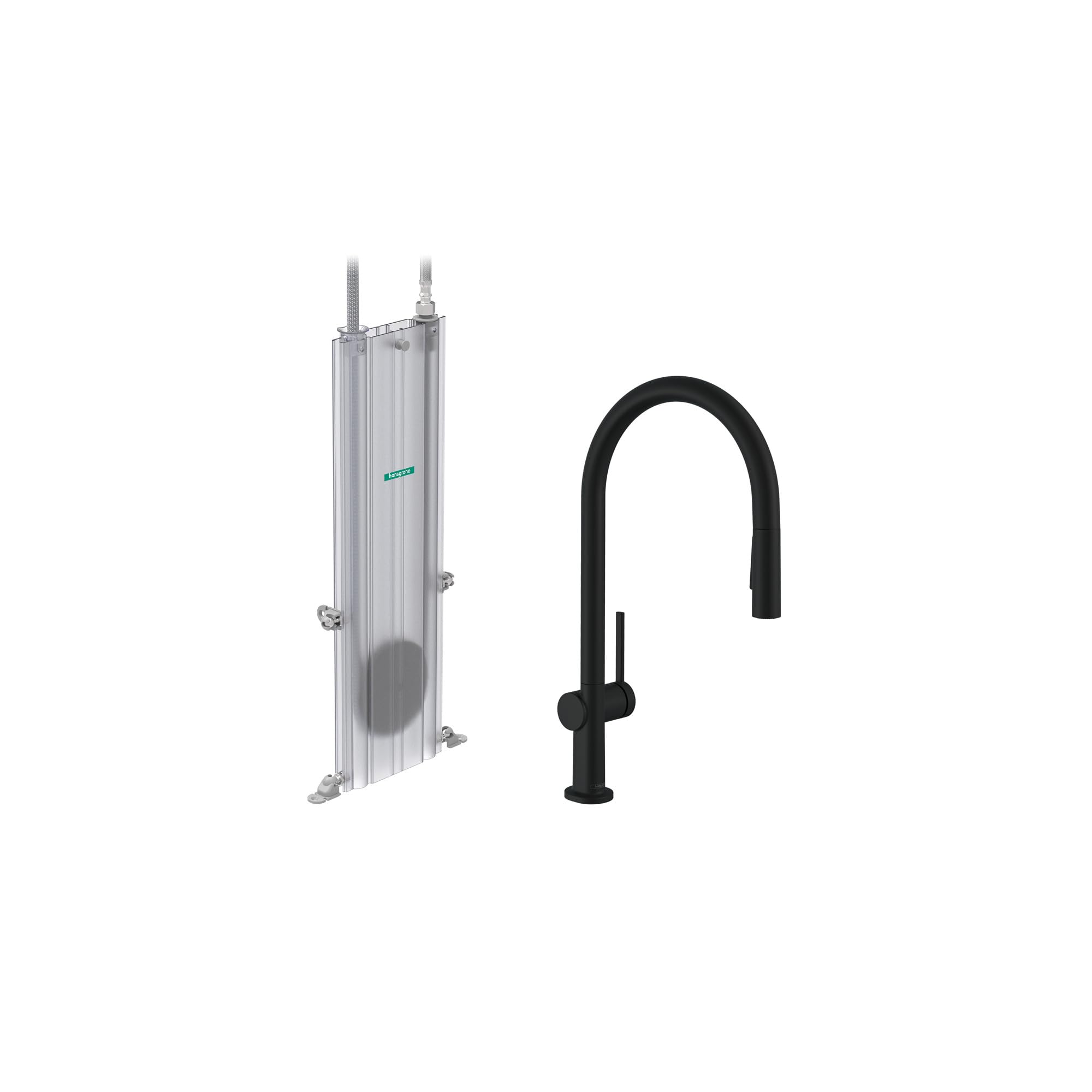 Hansgrohe Talis N Black High Arc Kitchen Faucet with Pull Down Sprayer - Matte Black for Modern Kitchens