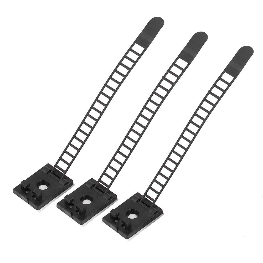 50pcs Black Self-Adhesive Adjustable Cable Clips - Heavy Duty Wire Organizer for Car, Home & Office - Perfect for Managing Cords, Wires, and Cables Under Desks, Behind TVs, and in Vehicles