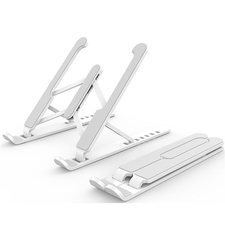 Foldable Laptop Stand - Adjustable Height ABS Computer Holder with Non-Slip Base - Ergonomic White Notebook Stand for MacBook, Dell, HP (Perfect for Office, Home & Travel Use)