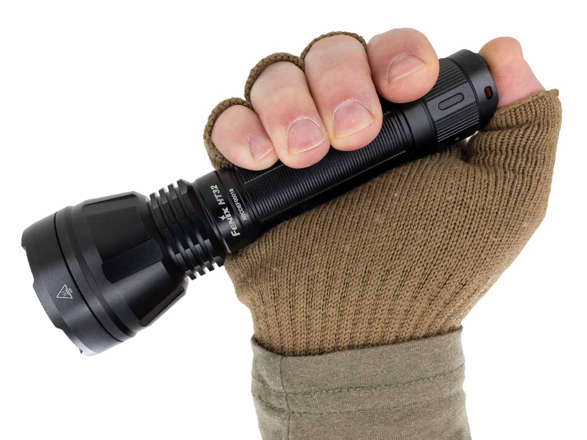 Fenix HT32 Tactical Flashlight with Red & Green LEDs - High Lumens, Rechargeable, Waterproof for Camping, Hunting, and Emergency Use