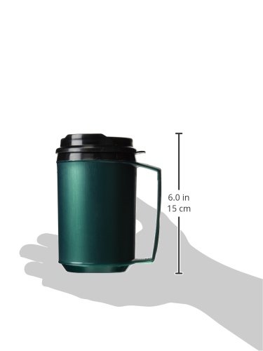 GAMA Electronics 12 oz Insulated Green ThermoServ Travel Coffee Mug - Leak Proof Stainless Steel Thermos for Hot & Cold Drinks - Perfect for Commuting, Camping & Office Use