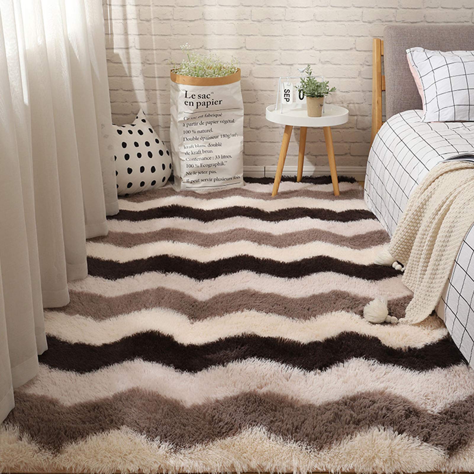 Fluffy Soft Kids Room Rug - 2.0x5.2ft Anti-Skid Shaggy Nursery Carpet for Baby Boys & Girls | Modern Fuzzy Area Rug for Bedroom, Playroom & Nursery Decor | Cozy Floor Mat for Toddler Safety & Home Comfort