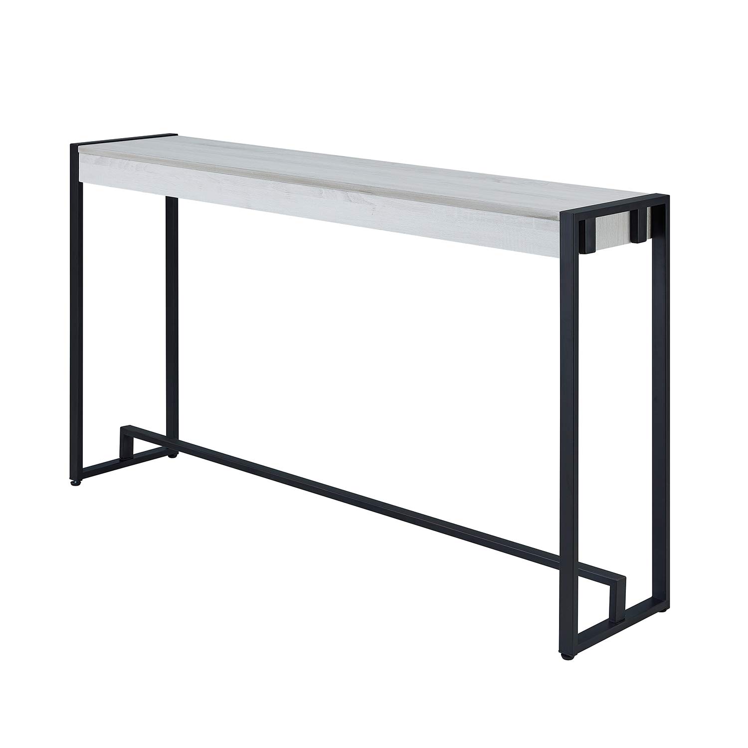 Holly & Martin Macen Console Table - Black with Distressed White Finish | Mid-Century Modern Entryway Table for Living Room, Hallway & Office Decor