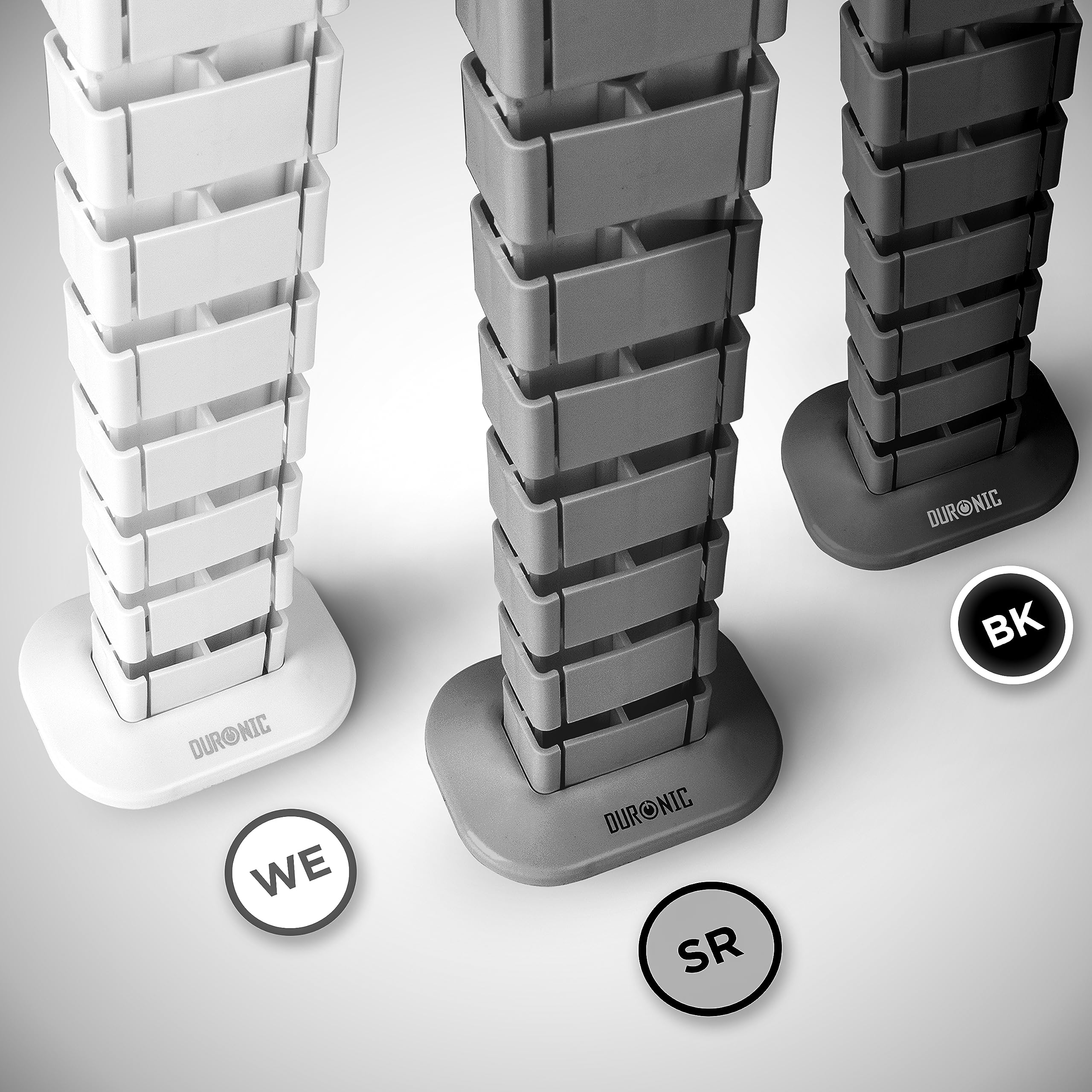 Duronic CM1DM SR Cable Management Spine - 4-Channel Wire Organizer for Standing Desks & Office Workstations (130cm, Silver) | Holds 16+ Cables | Perfect for Home Office, Gaming Setup & Workspace Organization