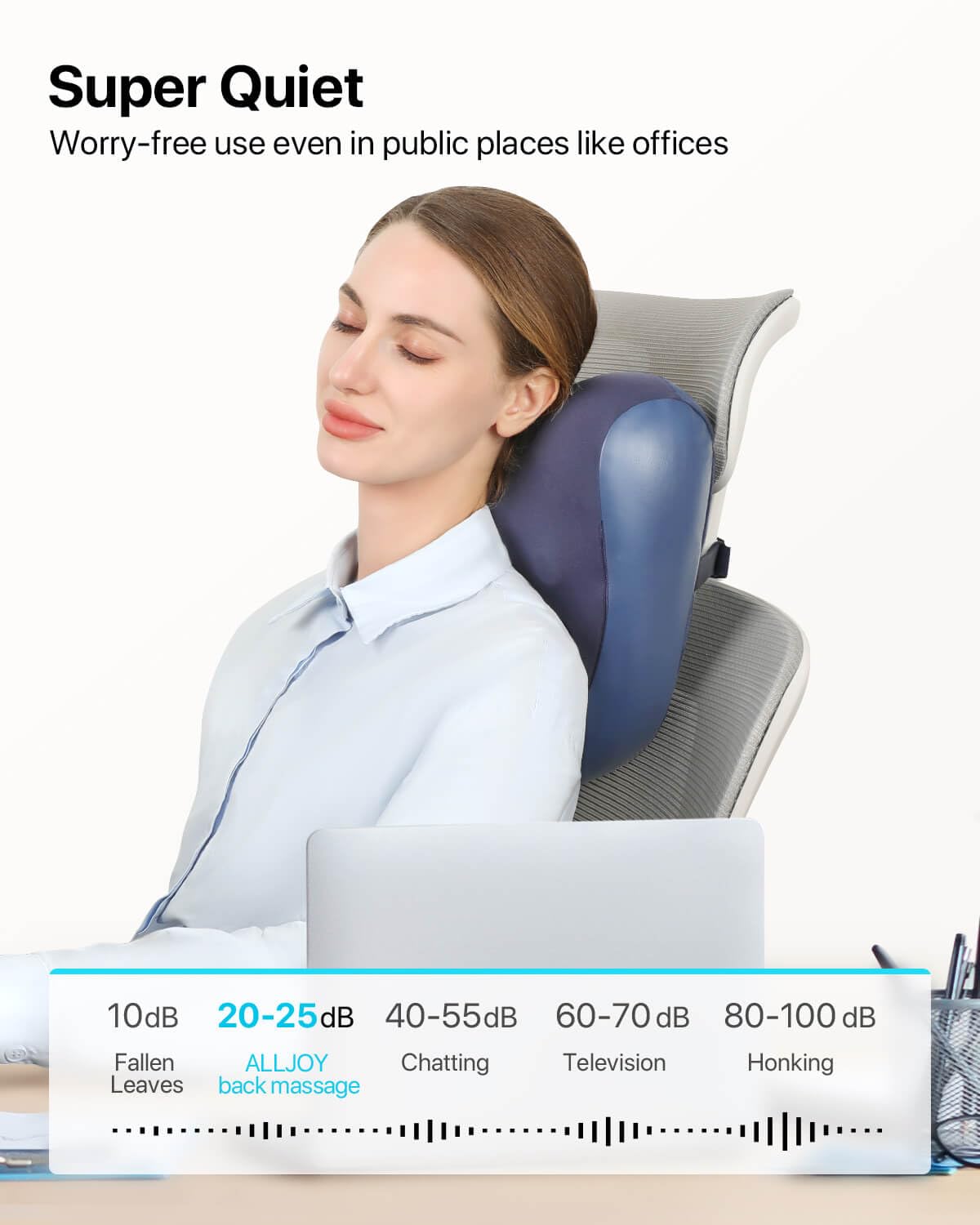 ALLJOY Wireless Shiatsu Massager with Heat - 3D Rotating Massage Heads for Neck, Shoulder & Back Pain Relief - Perfect for Home, Office & Car Use - Ideal Gift for Relaxation & Stress Relief