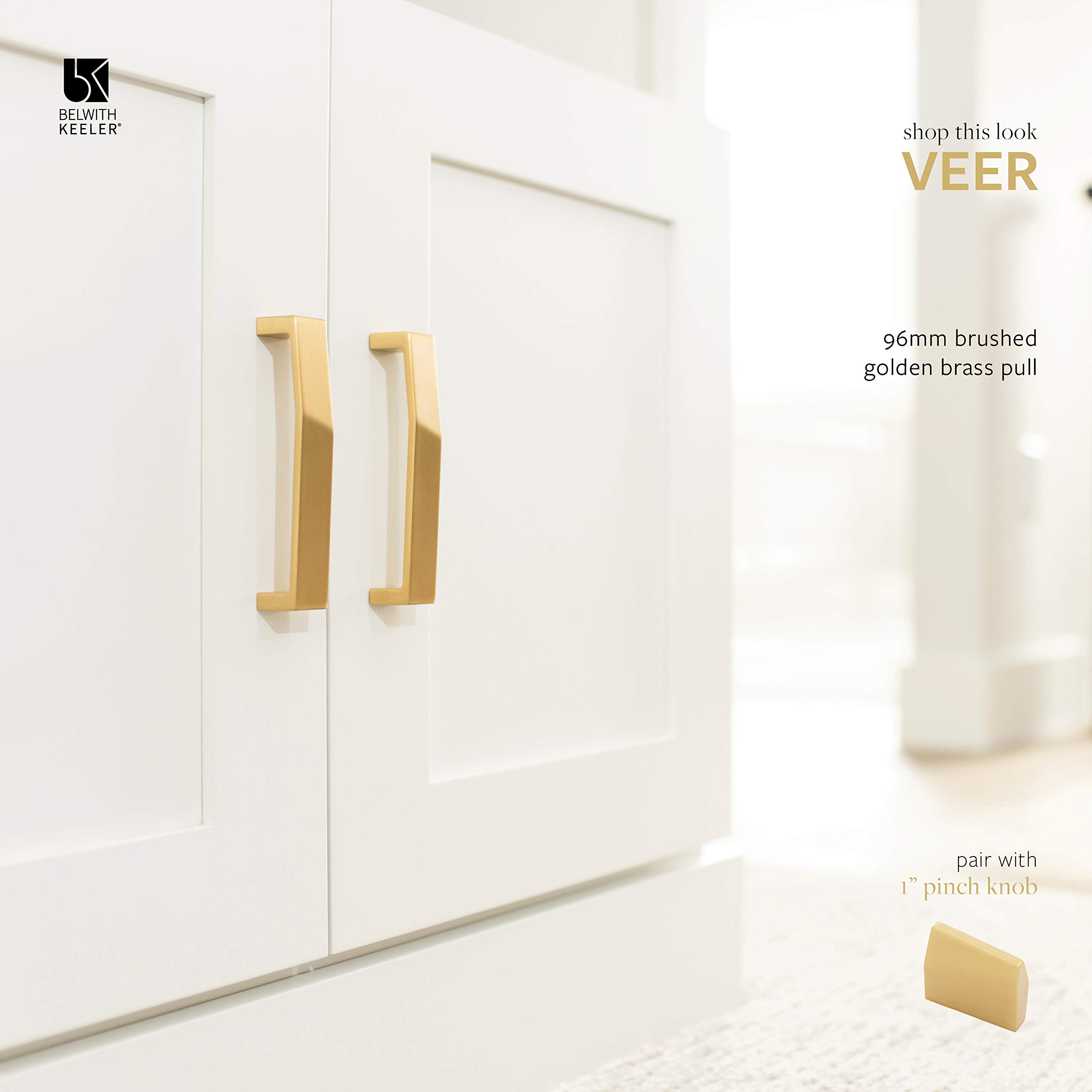 Belwith Keller Veer Pull - Satin Nickel Cabinet Hardware (5 Pack) | 8.8