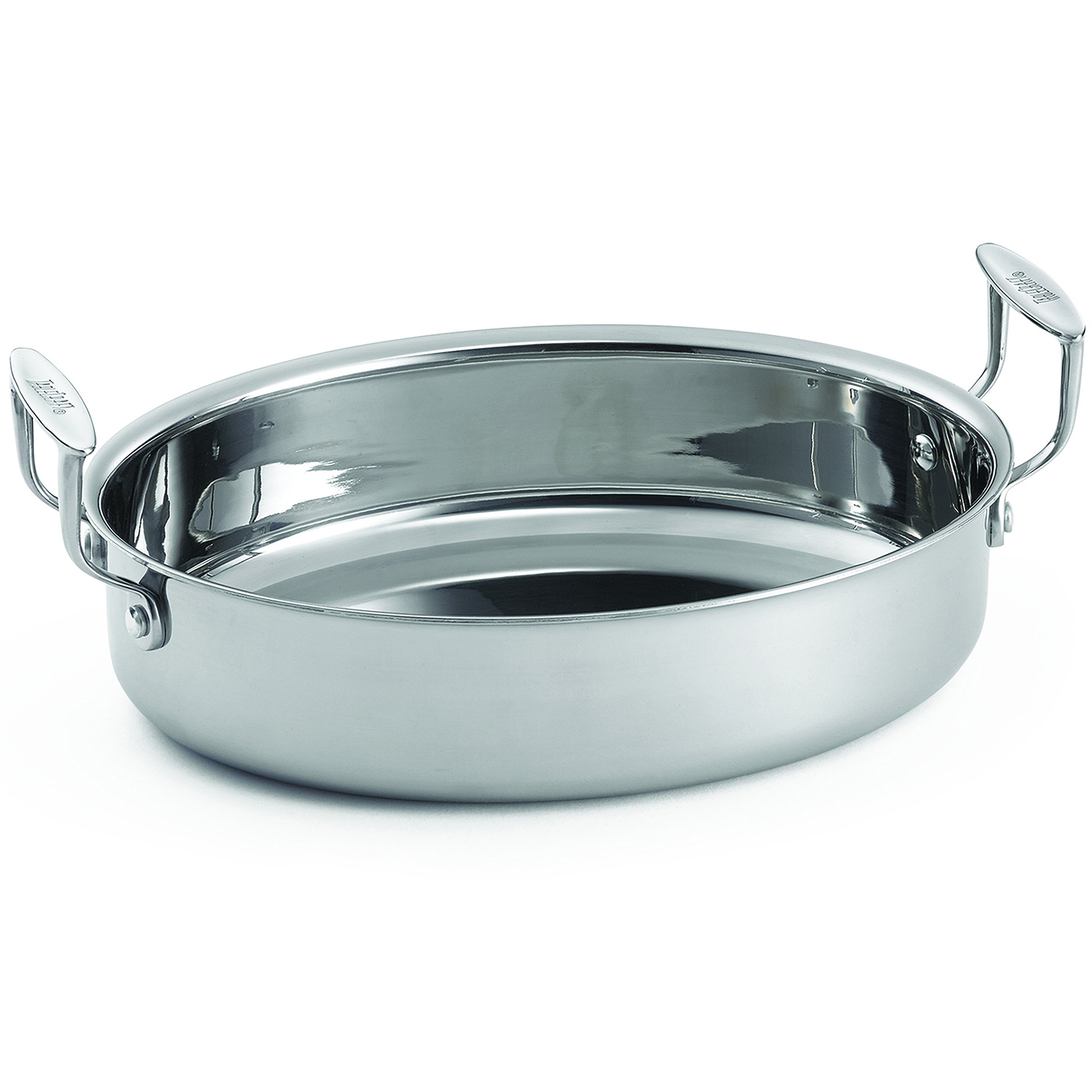 TableCraft CW2042 4 Qt Tri-Ply Induction-Ready Oval Brazier Pan with Handles | 18/8 Stainless Steel | Dishwasher Safe | Perfect for Catering, Buffets & Large Events | Ideal for Serving Stews, Soups & Hot Dishes