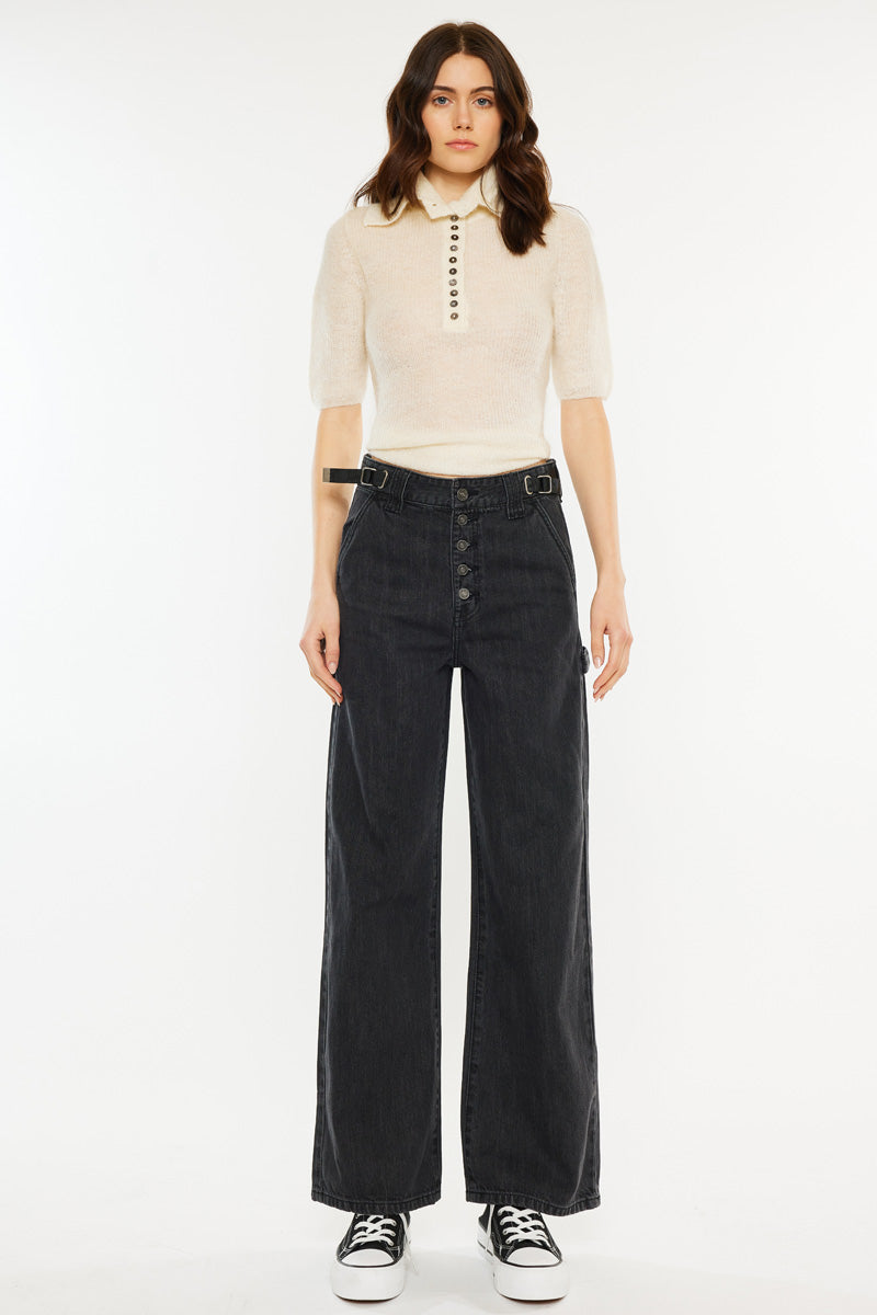 Liz High Rise 90's Skater Jeans for Women - Vintage Retro Denim Pants with Stretch - Perfect for Casual Wear, Street Style & Skateboarding