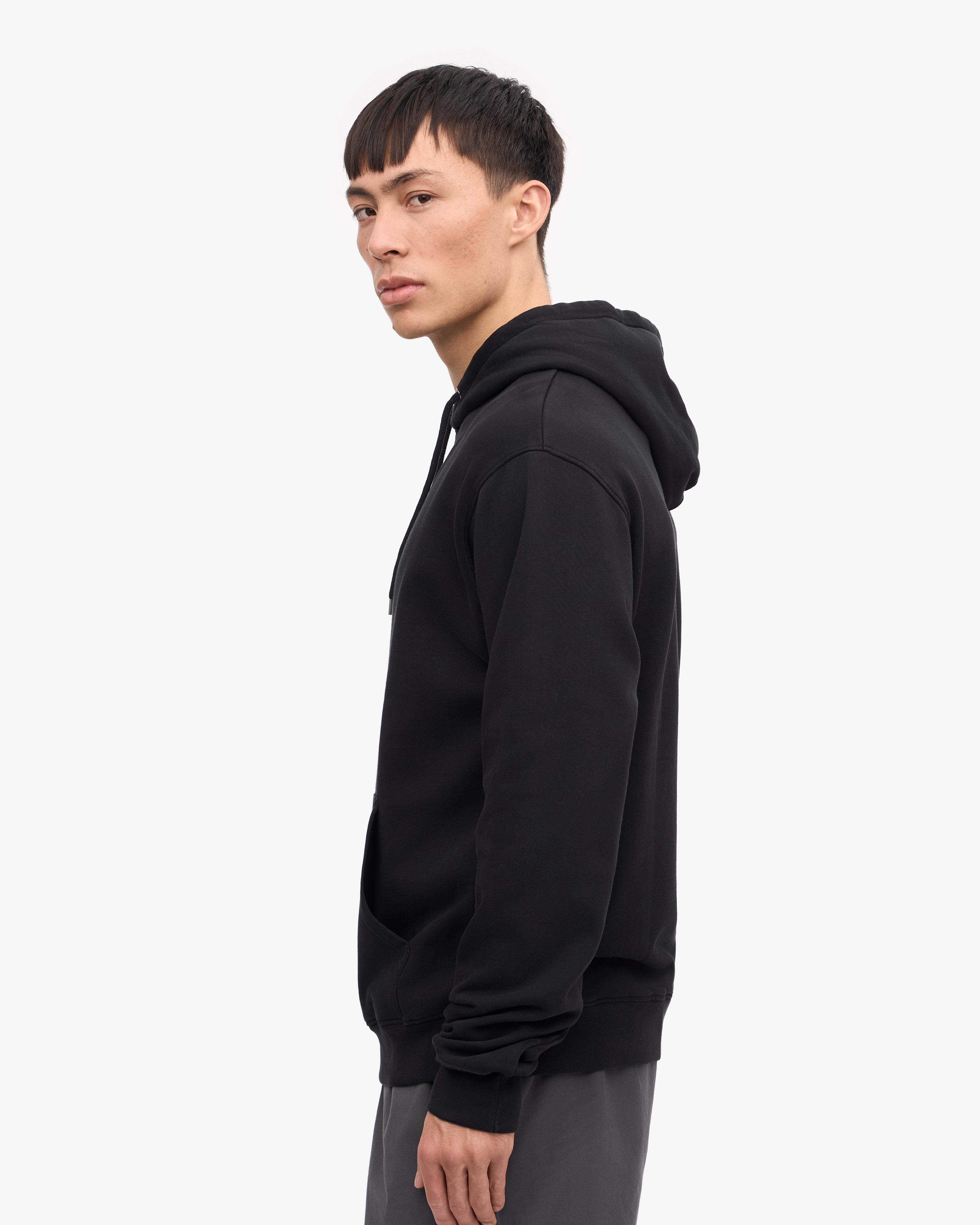 Classic Organic Cotton Hoodie - Deep Black for Men & Women | Cozy Casual Wear for Everyday Comfort & Street Style