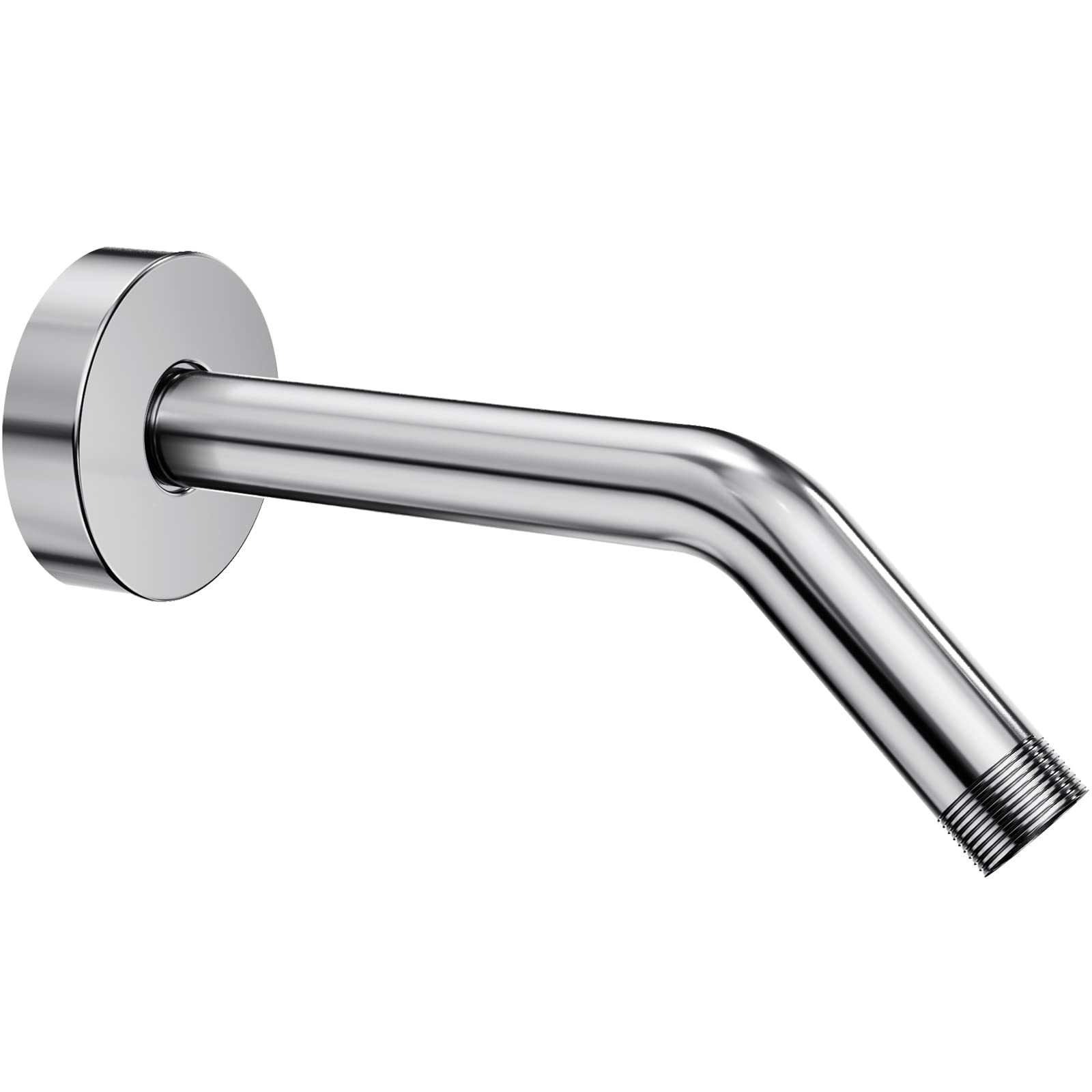 8 Inch SUS 304 Chrome Shower Arm Extension Pipe with Flange & Teflon Tape - Compatible with Shower Head & Handheld Shower (NPT Thread) - Perfect for Bathroom Renovation & Shower System Upgrade