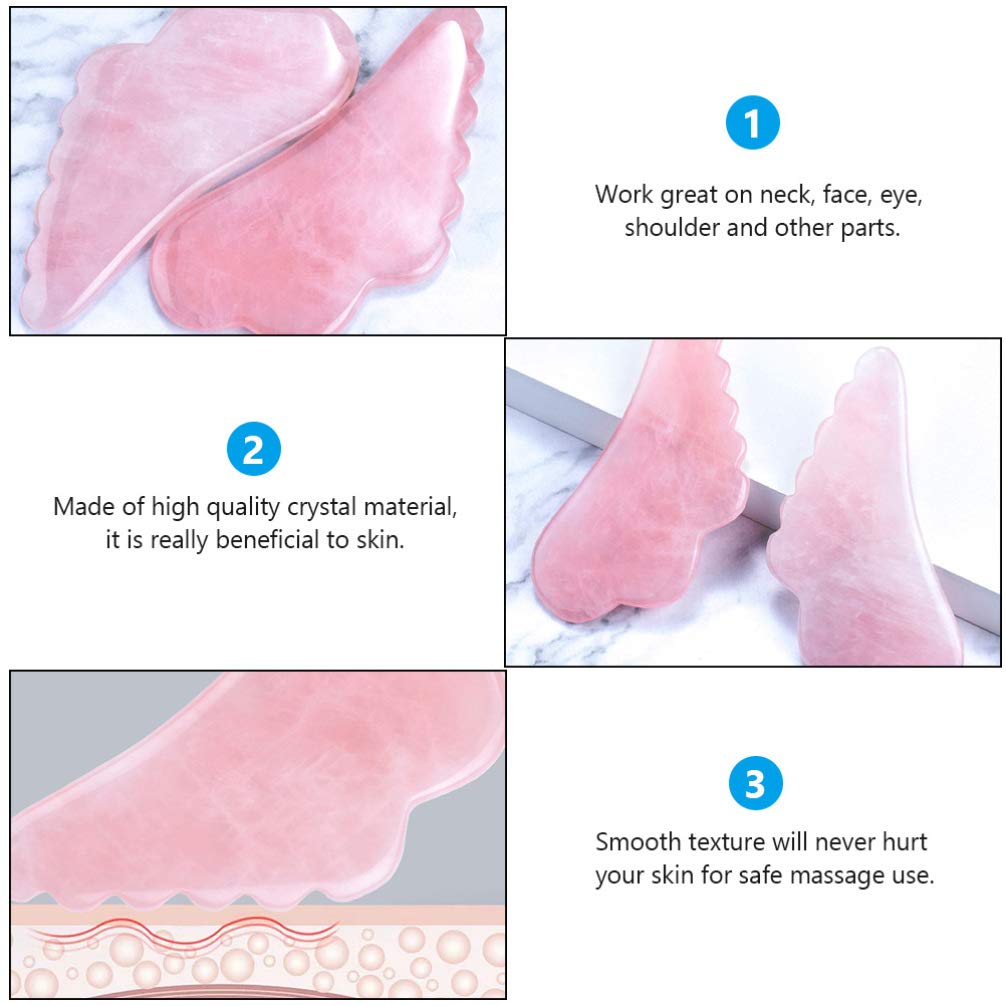 Natural Rose Quartz Gua Sha Scraping Board - Crystal Facial Massage Tool for Glowing Skin, Lymphatic Drainage & Relaxation | Spa, Home Self-Care & Beauty Routine Essential