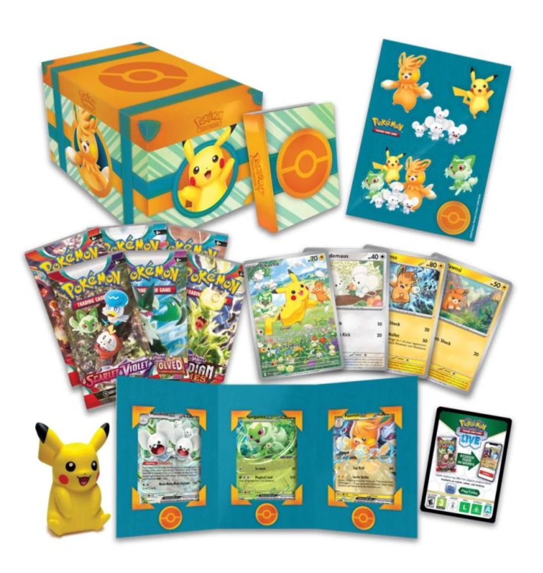 Pokemon Paldea Adventure Chest - Collectible Storage Box for Trading Cards, Toys & Accessories | Perfect for Gamers, Collectors & Gift Giving