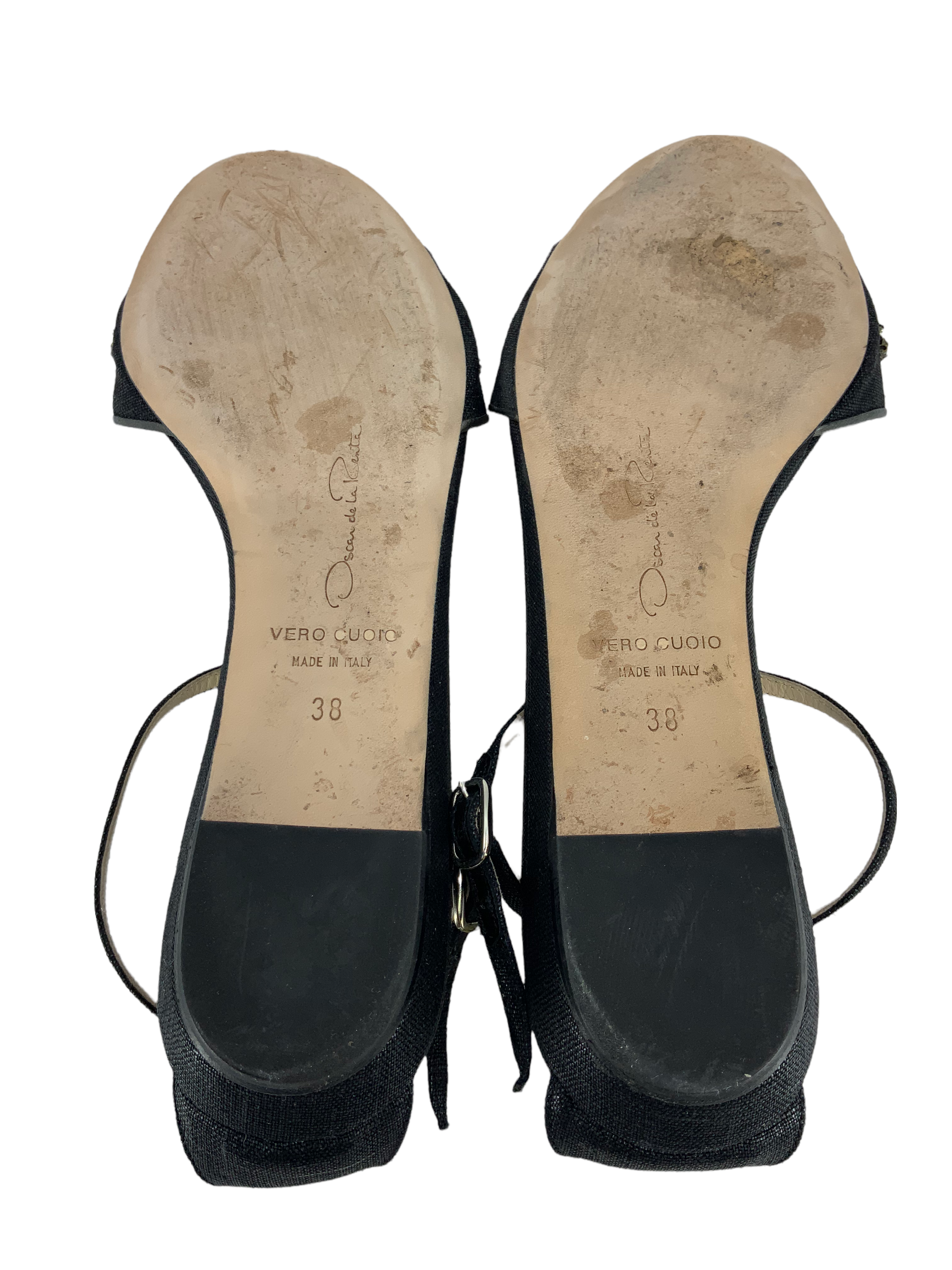 Oscar de la Renta Embellished T-Strap Flat Sandals for Women | Size 8 | Comfortable Summer Shoes for Beach, Wedding & Casual Outings