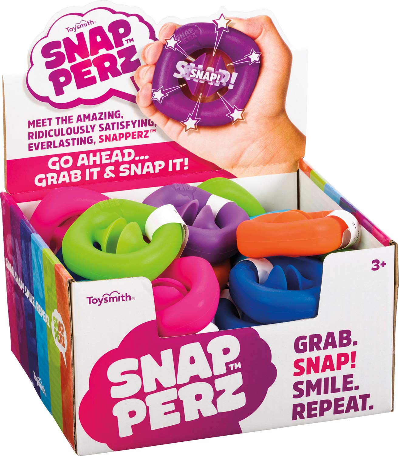 Toysmith Snapperz Fidget Toy - Sensory Stress Relief & Anxiety Aid for Kids & Adults | Grab Snap Squeeze Pop Popper Noise Maker | Perfect for ADHD Focus, Classroom, Office & Travel