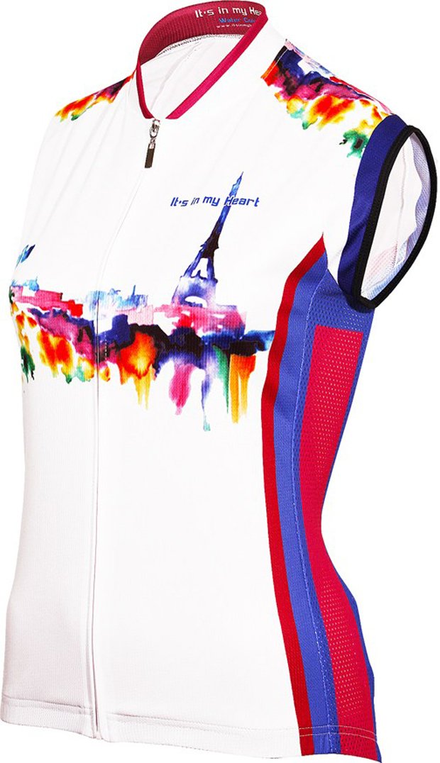 Paris Watercolor Print Women's Sleeveless Maxi Dress with Zipper - Moisture Wicking Jersey Fabric for Summer Beach Vacation & Evening Parties