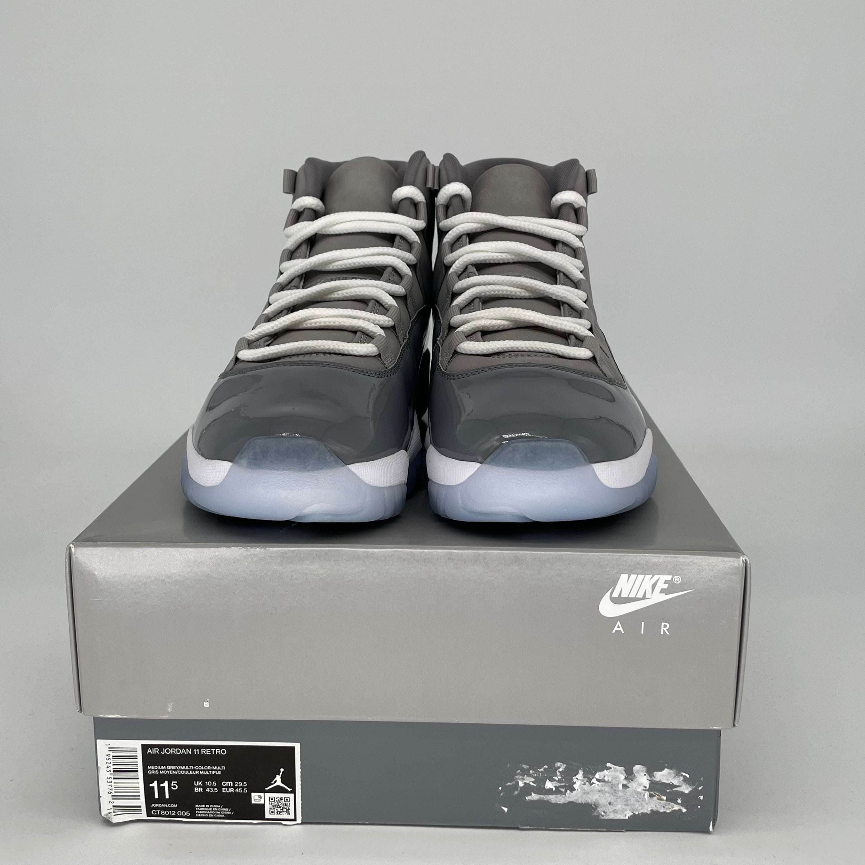 AIR JORDAN 11 Retro Cool Grey Basketball Shoes - Men's Size 11.5/Women's Size 13 (CT8012-005) - Perfect for Streetwear, Sneaker Collecting & Basketball Games