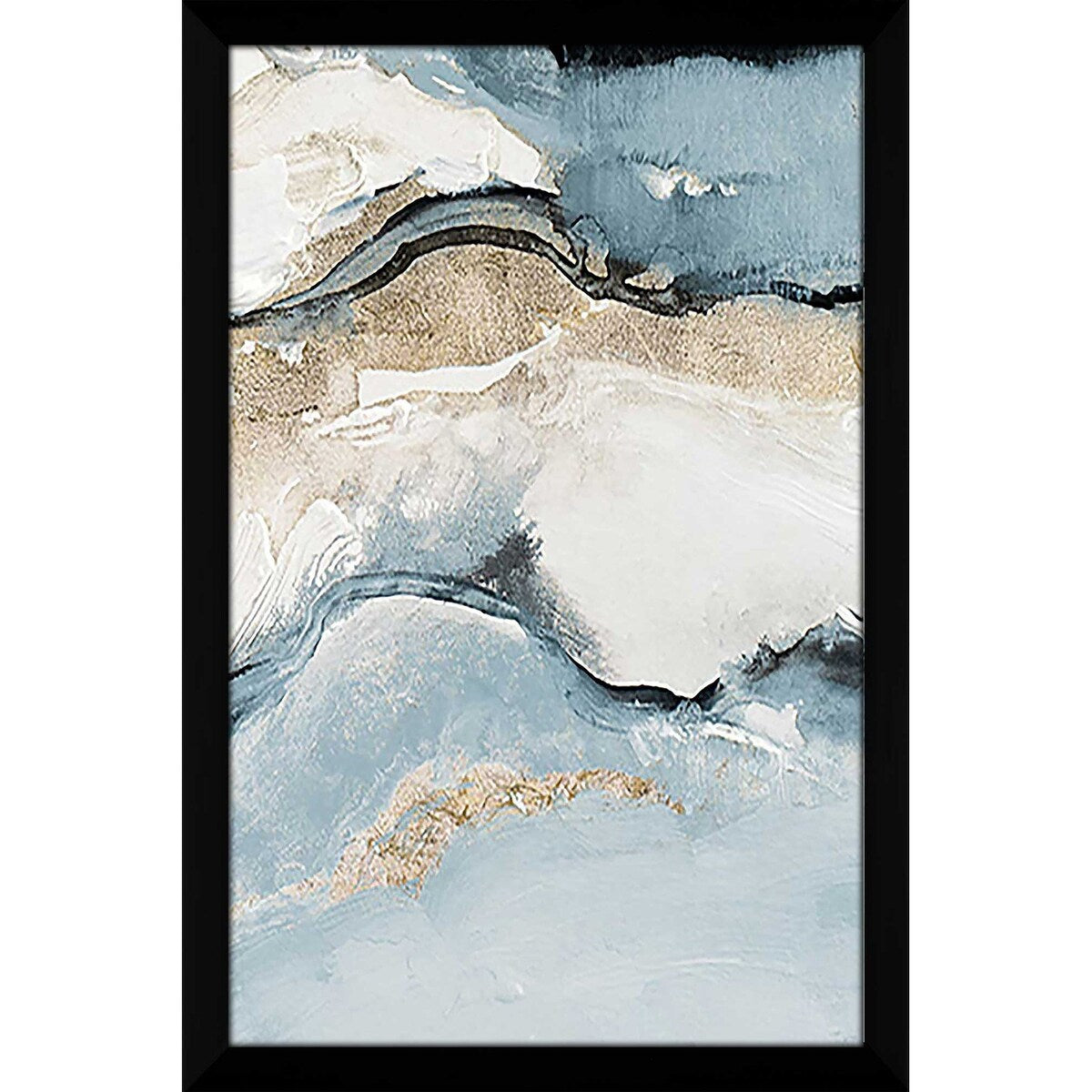 Blue Crystalline Print Acrylic Wall Art - Modern Home Decor for Living Room, Bedroom & Office